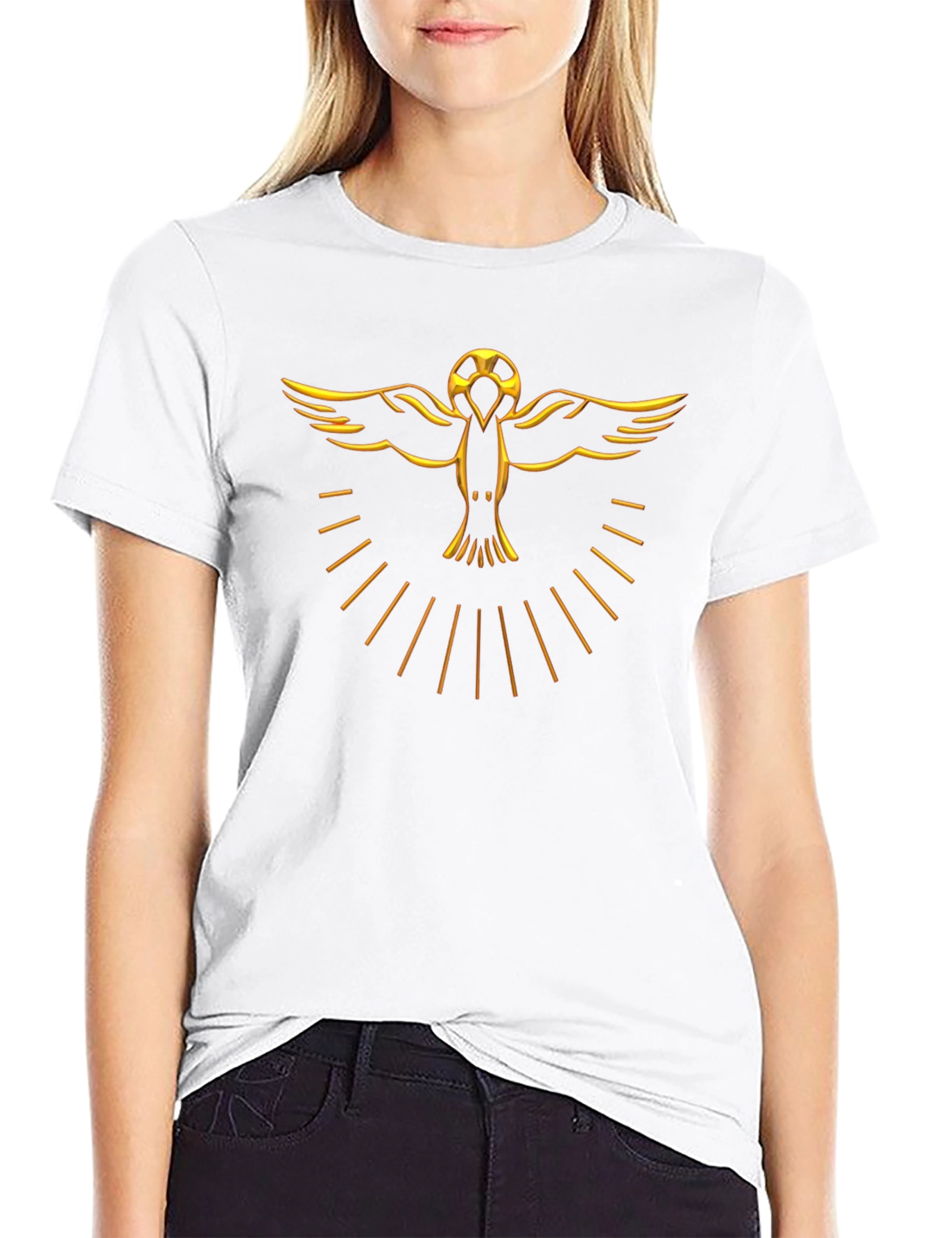 Golden Bird Graphic Black T-Shirt