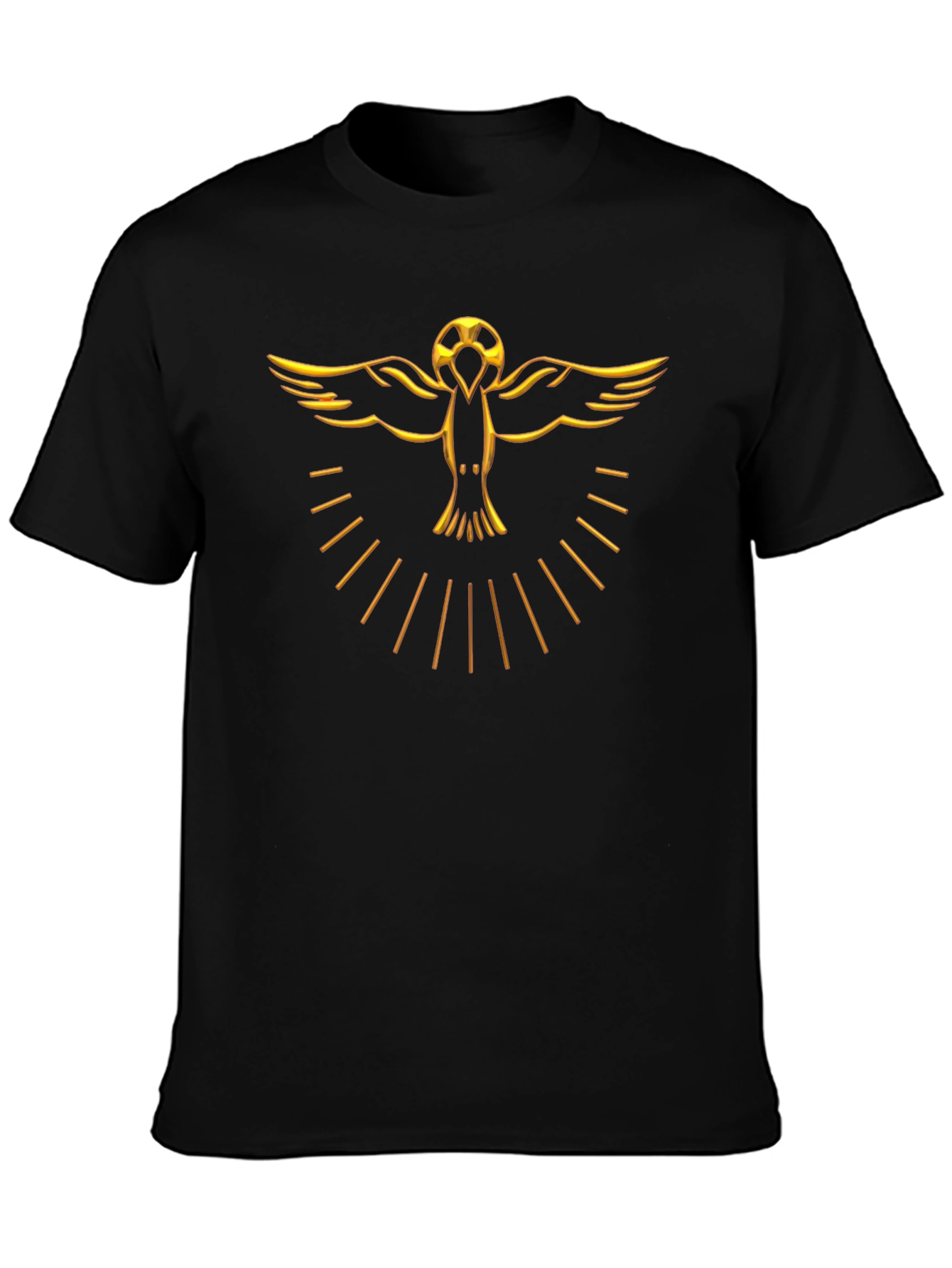 Golden Bird Graphic Black T-Shirt