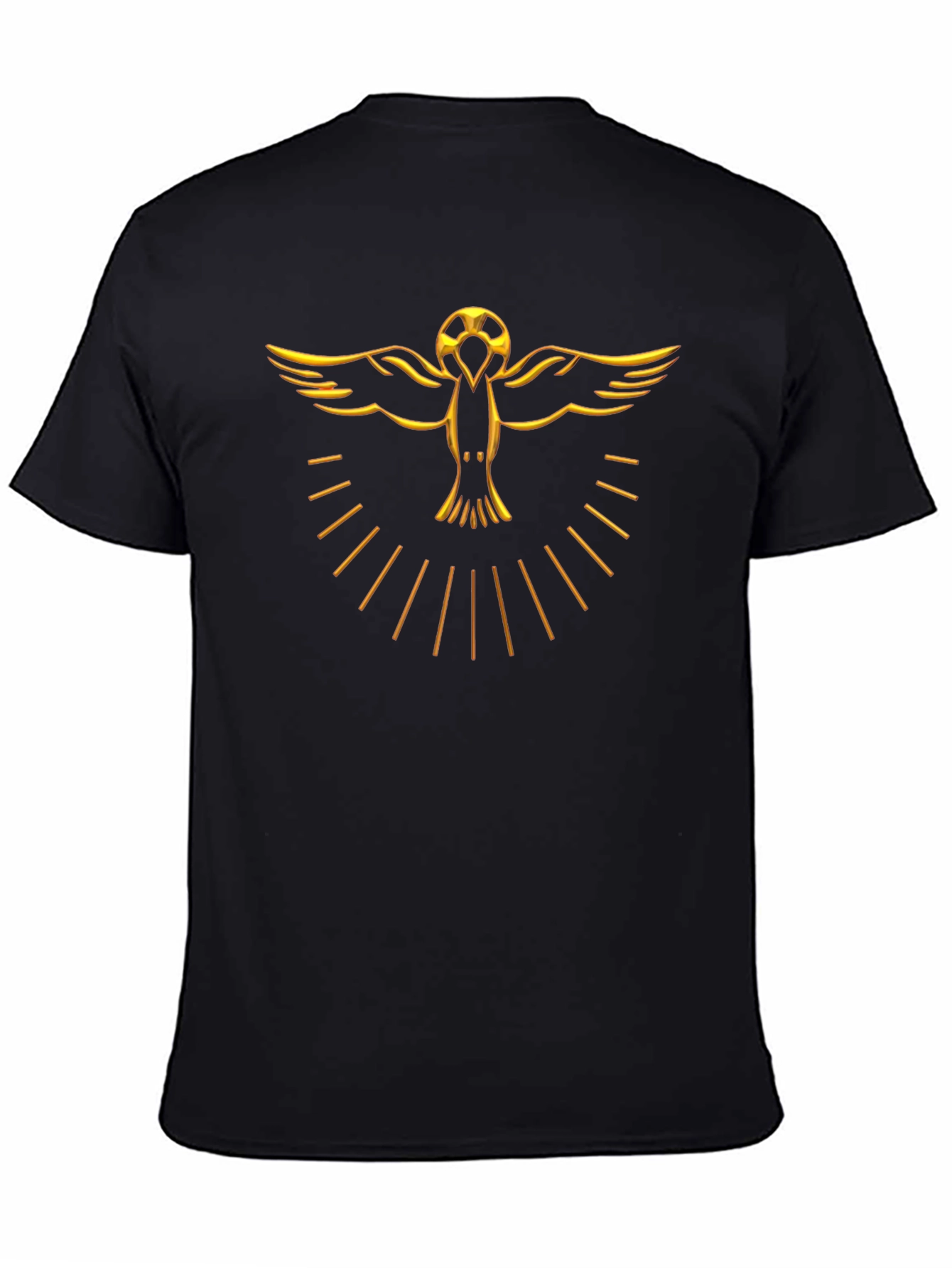 Golden Bird Graphic Black T-Shirt