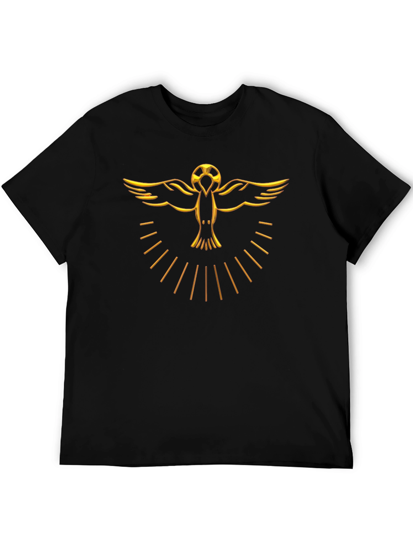 Golden Bird Graphic Black T-Shirt