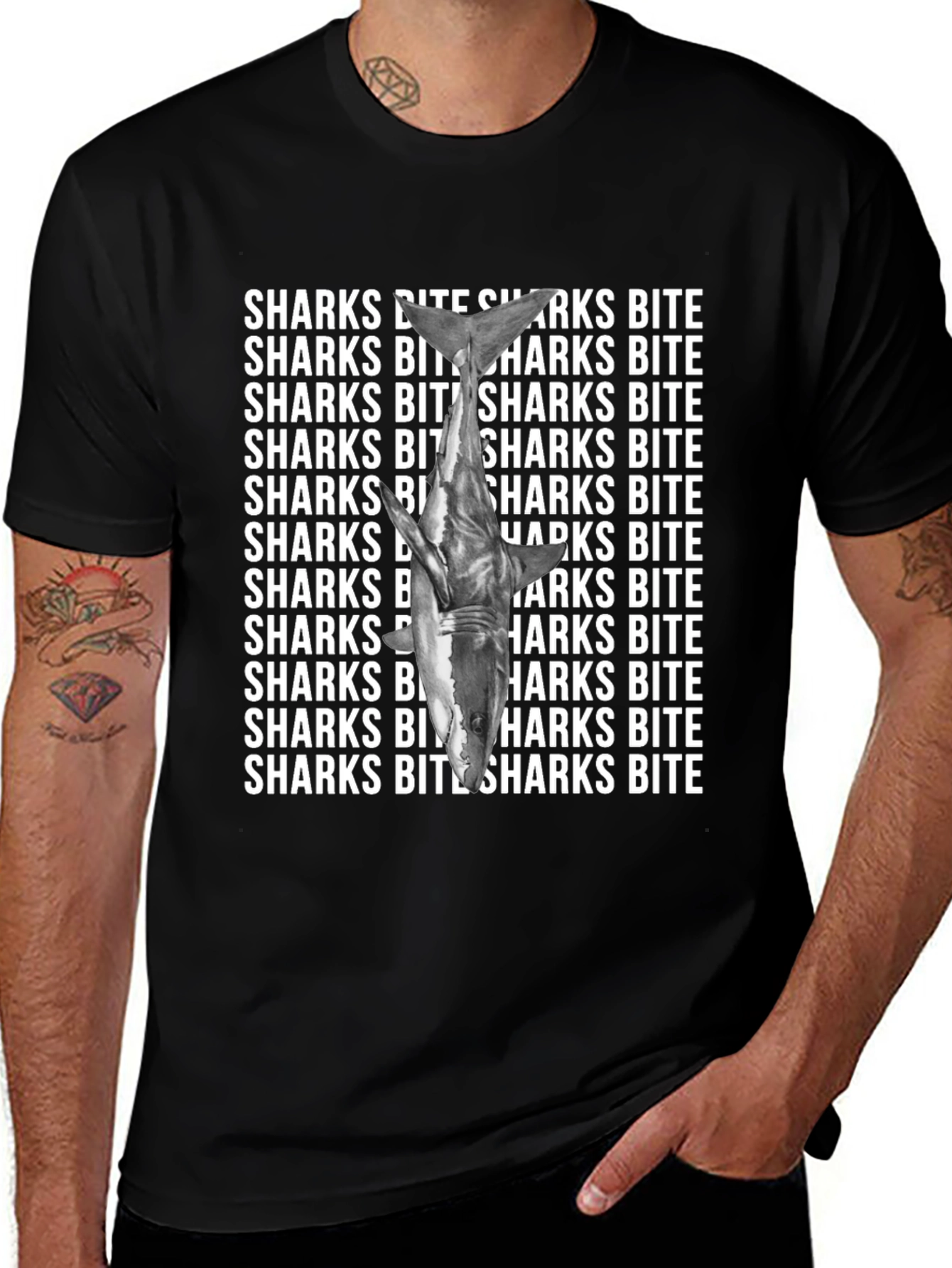 Shark Bite Graphic Tee - Unique Statement T-Shirt