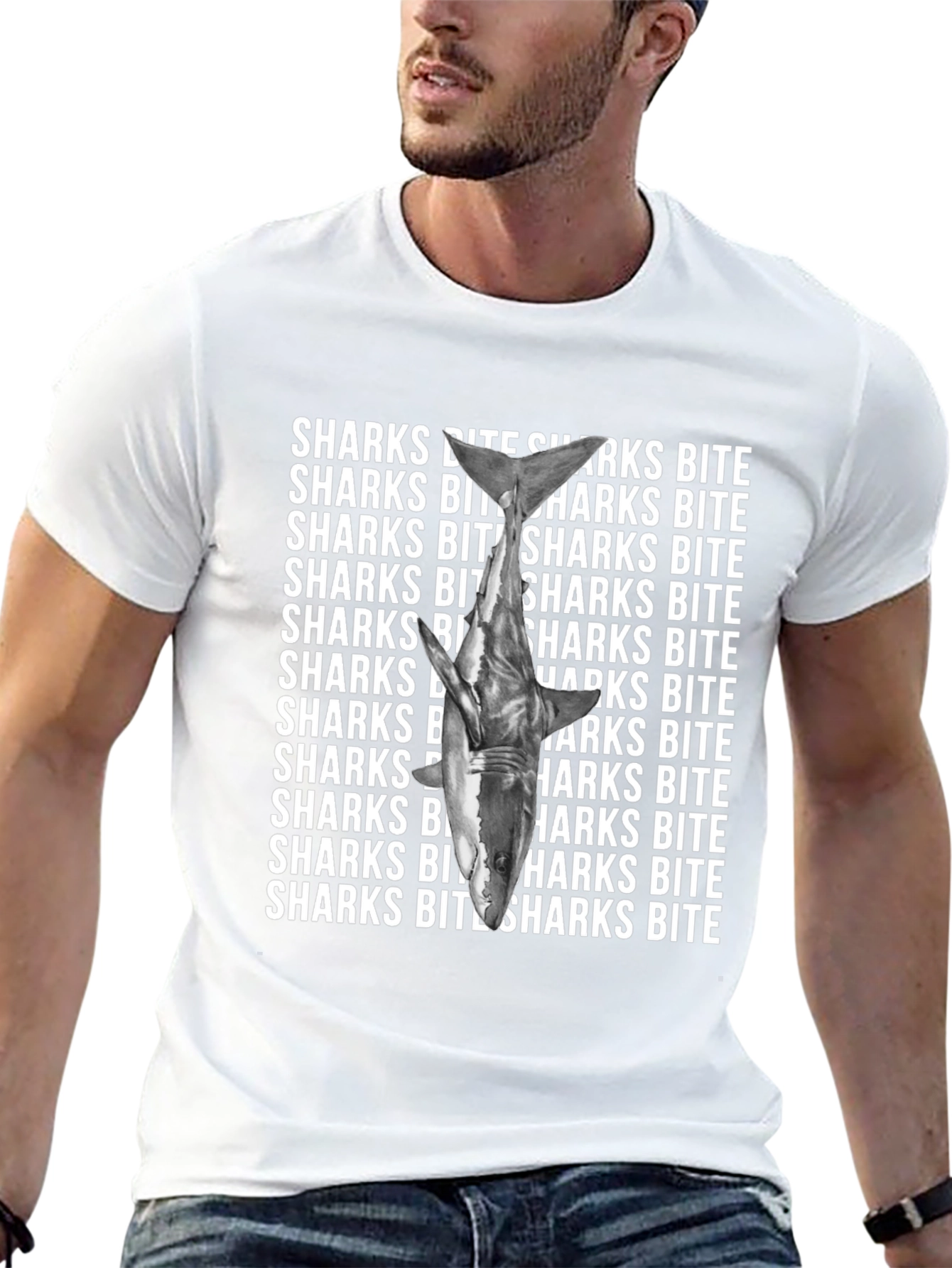 Shark Bite Graphic Tee - Unique Statement T-Shirt