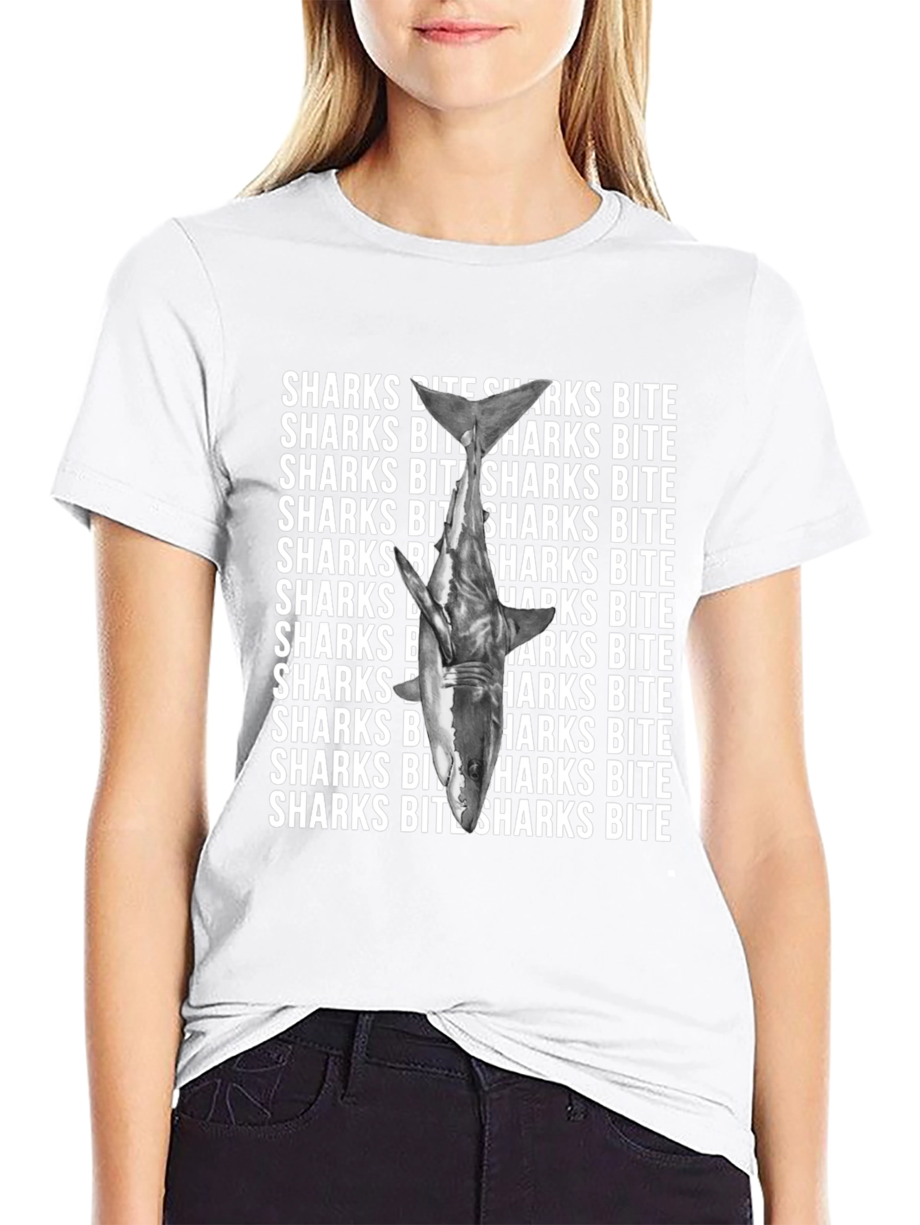 Shark Bite Graphic Tee - Unique Statement T-Shirt