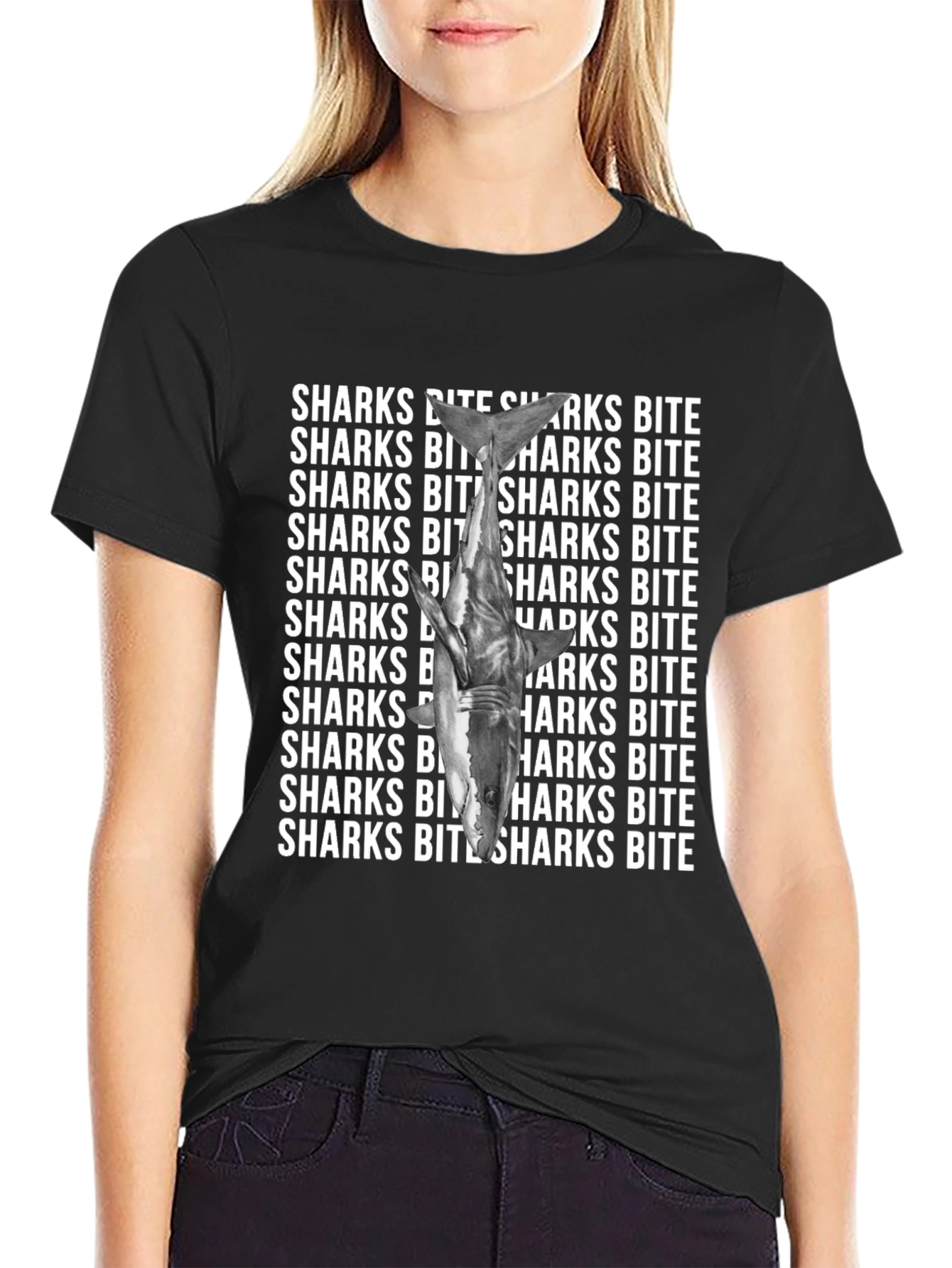 Shark Bite Graphic Tee - Unique Statement T-Shirt