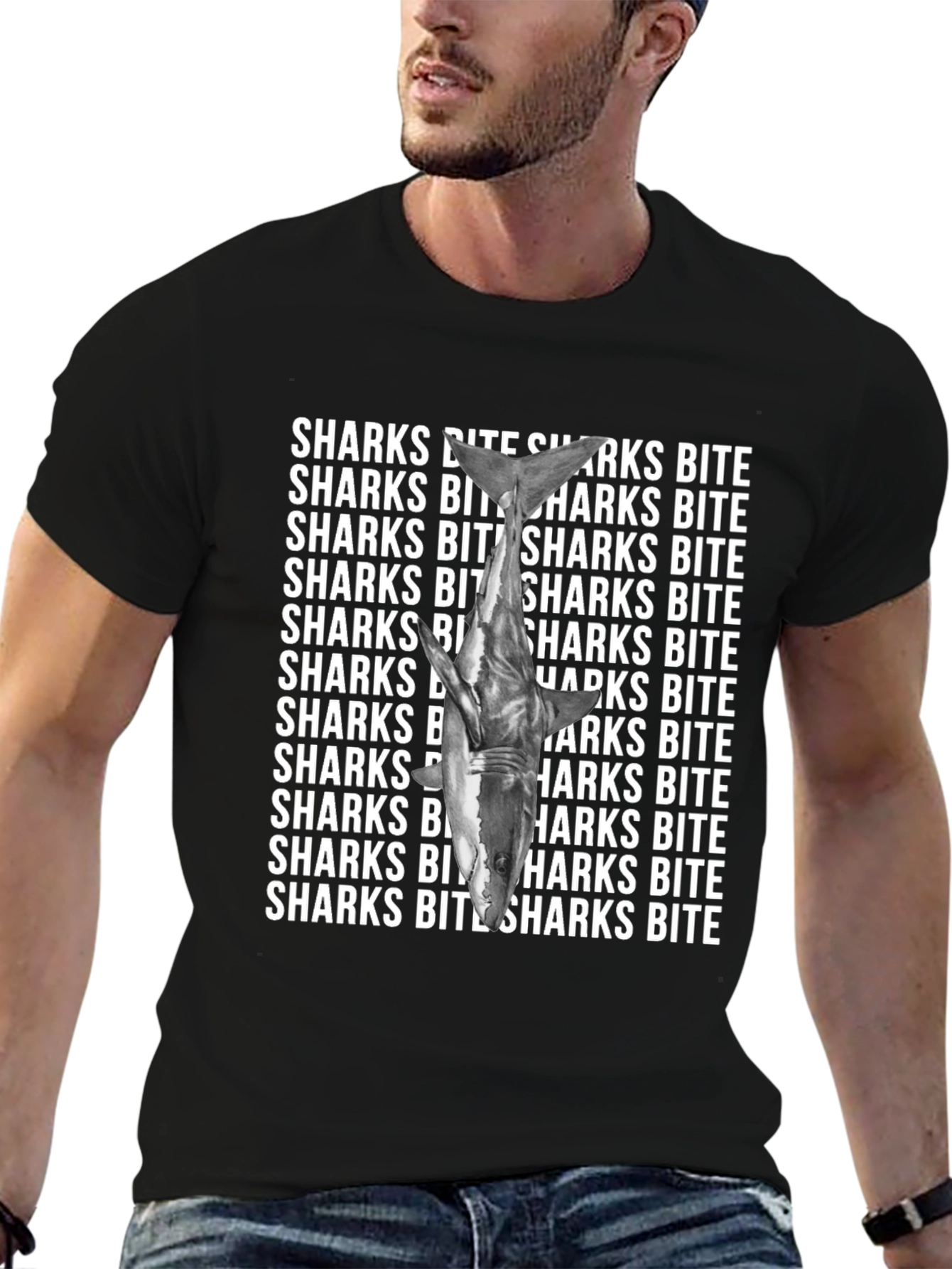 Shark Bite Graphic Tee - Unique Statement T-Shirt