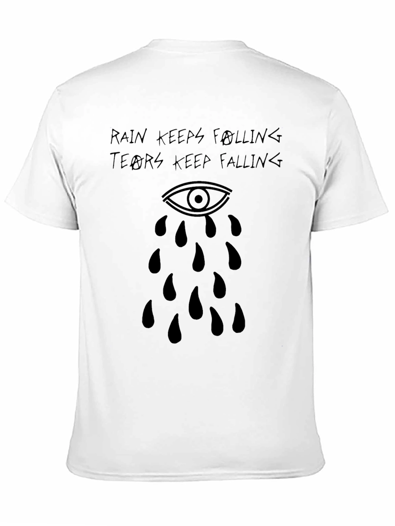 Rain Keeps Falling Black Graphic Tee