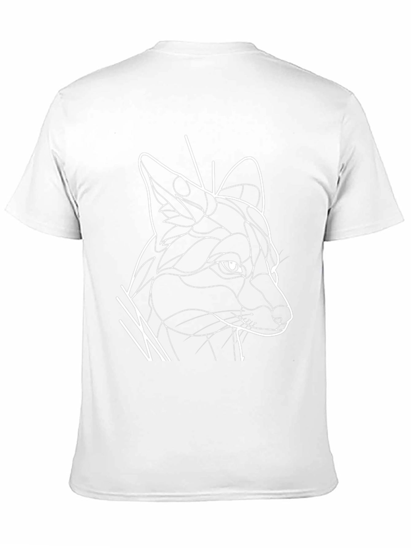 Abstract Fox Line Art Graphic T-Shirt