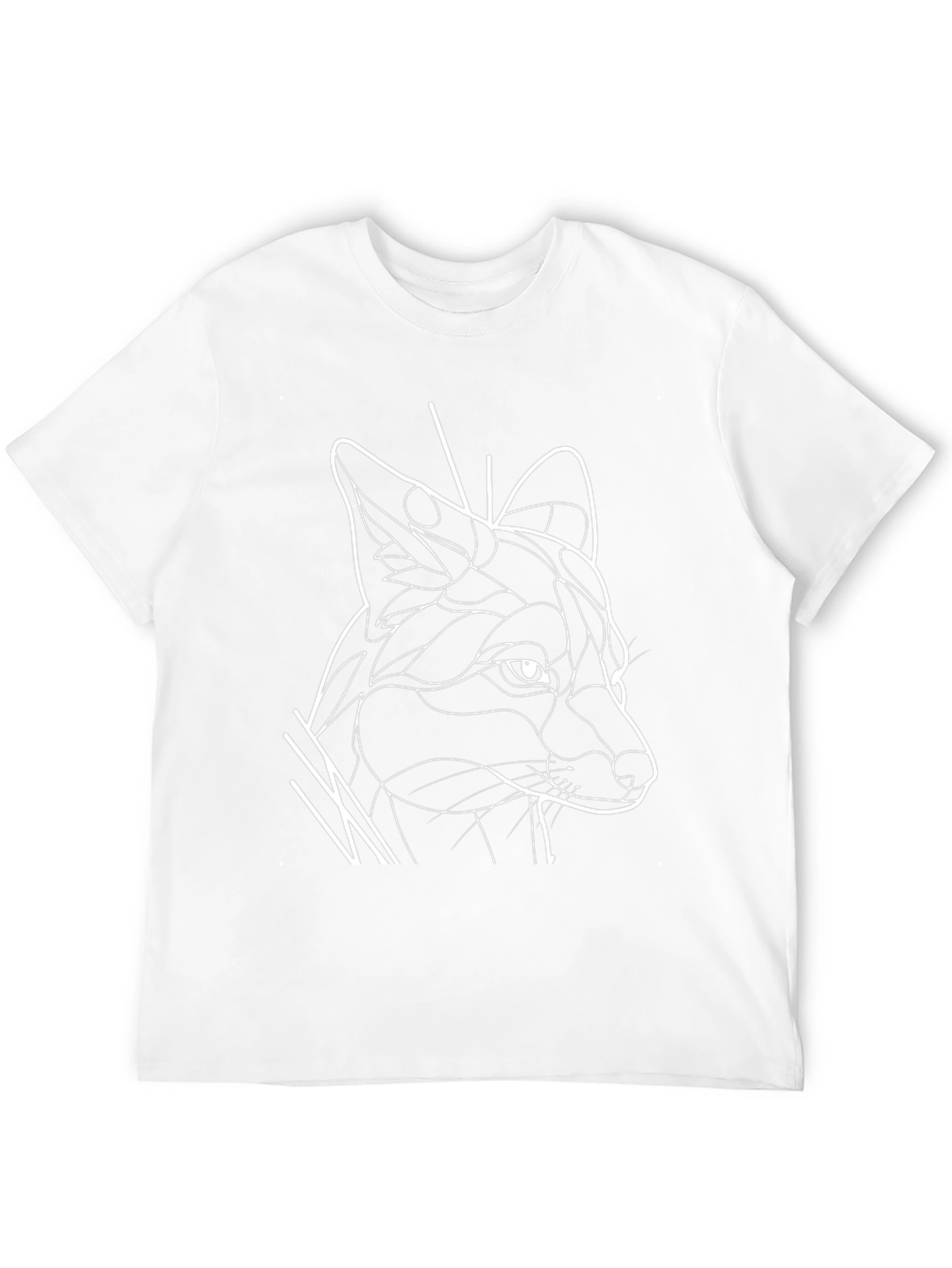 Abstract Fox Line Art Graphic T-Shirt