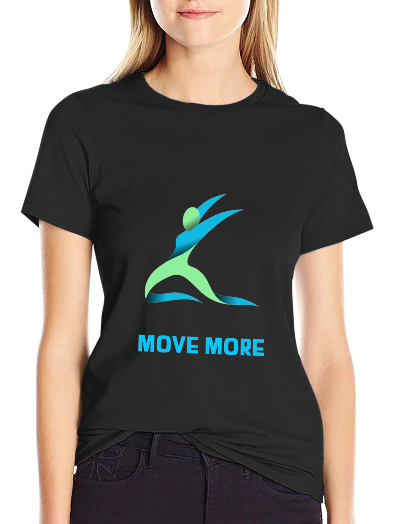 Move More Black T-Shirt - Stylish Active Wear