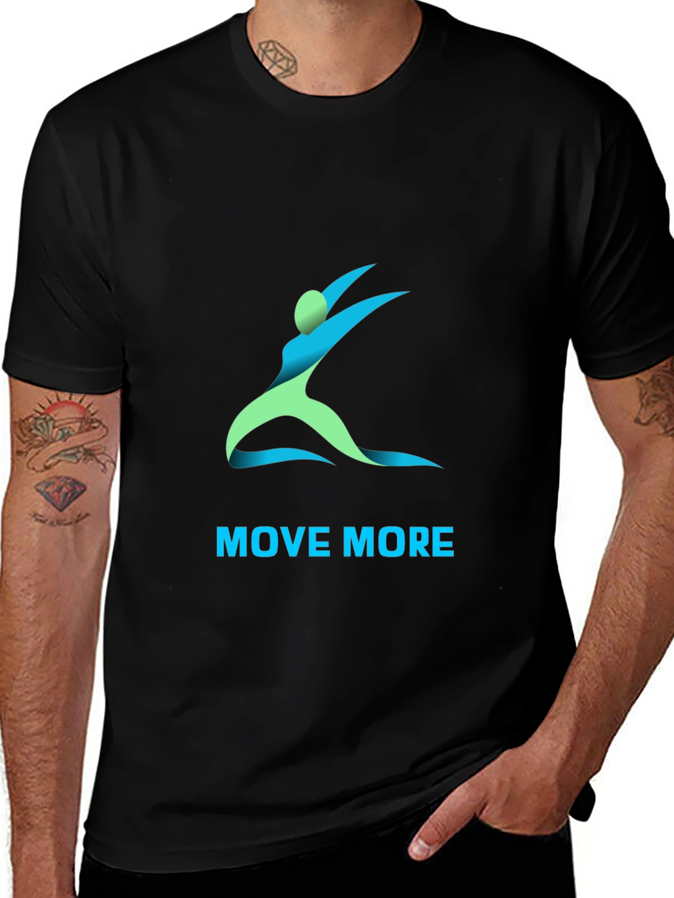 Move More Black T-Shirt - Stylish Active Wear