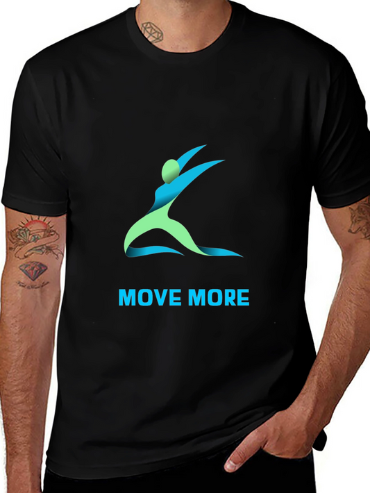 Move More Black T-Shirt - Stylish Active Wear