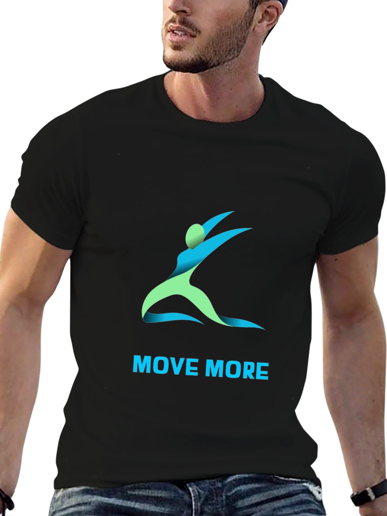 Move More Black T-Shirt - Stylish Active Wear