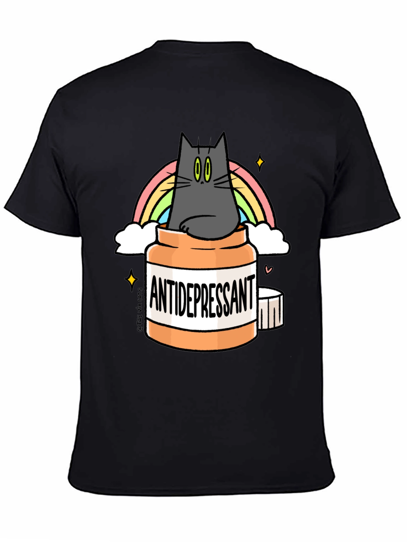 Antidepressant Cat T-Shirt - Rainbow Kitten Comfort