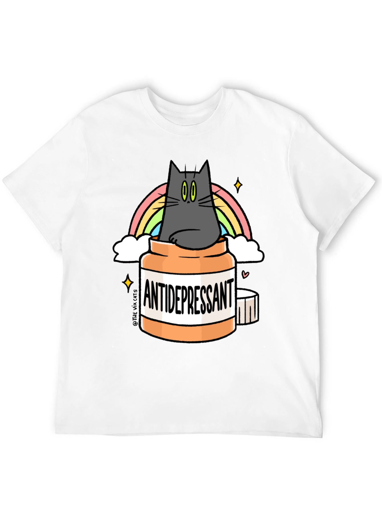 Antidepressant Cat T-Shirt - Rainbow Kitten Comfort