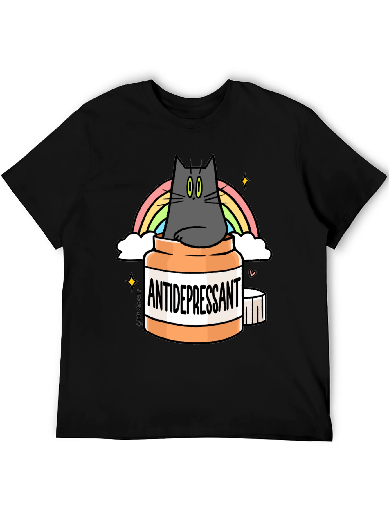 Antidepressant Cat T-Shirt - Rainbow Kitten Comfort