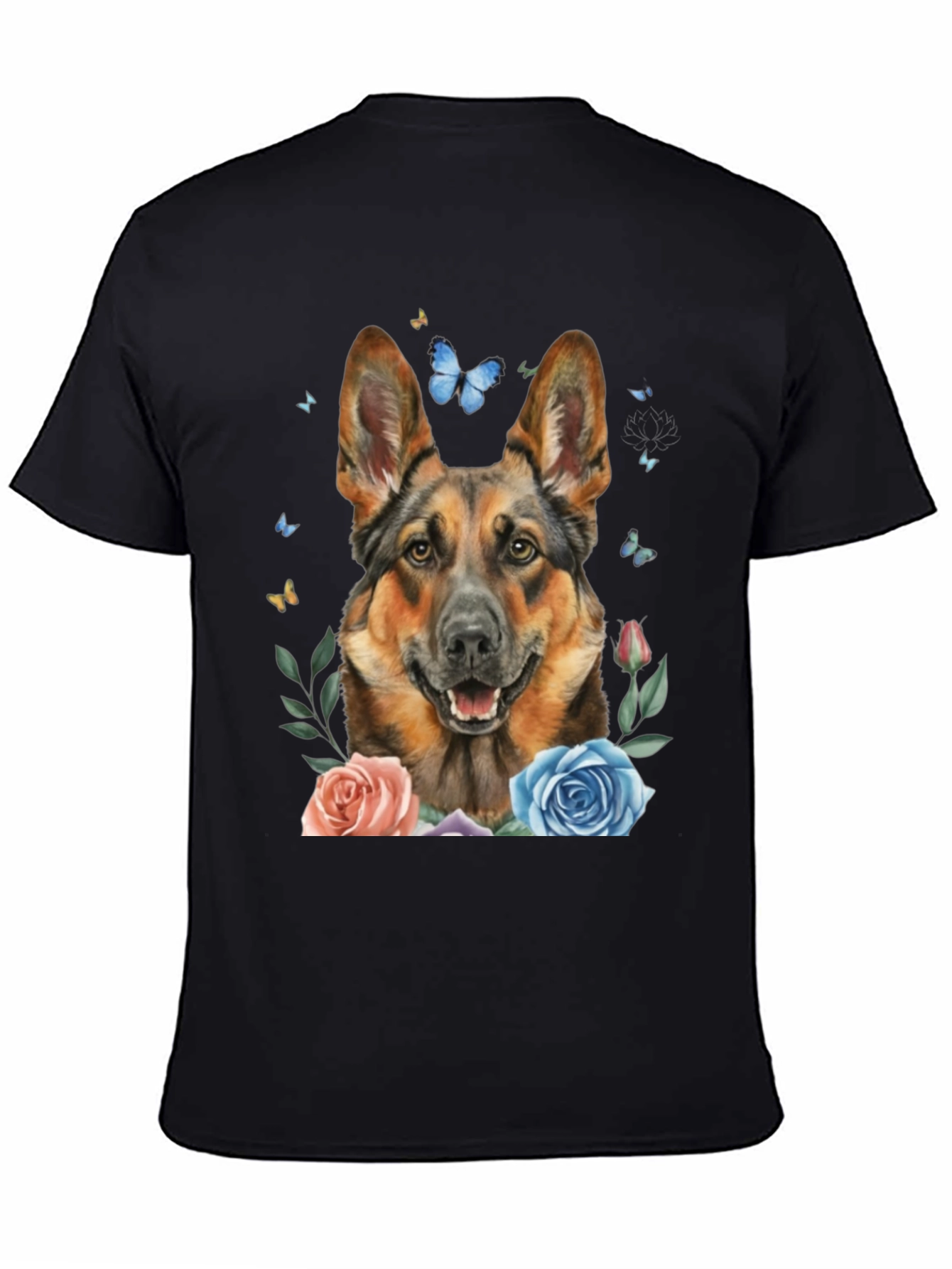 German Shepherd Dog Floral T-Shirt