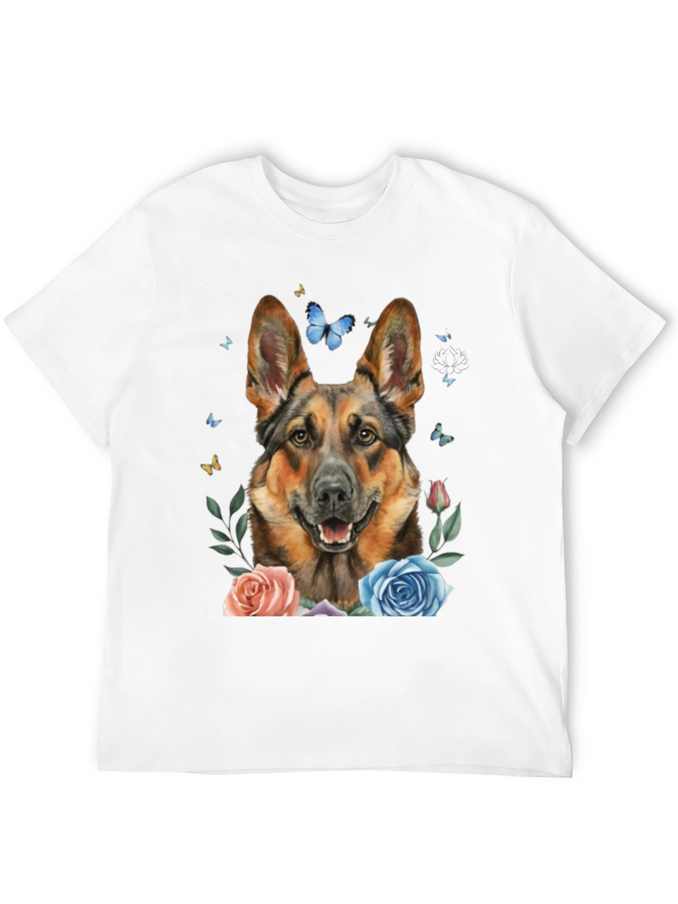 German Shepherd Dog Floral T-Shirt