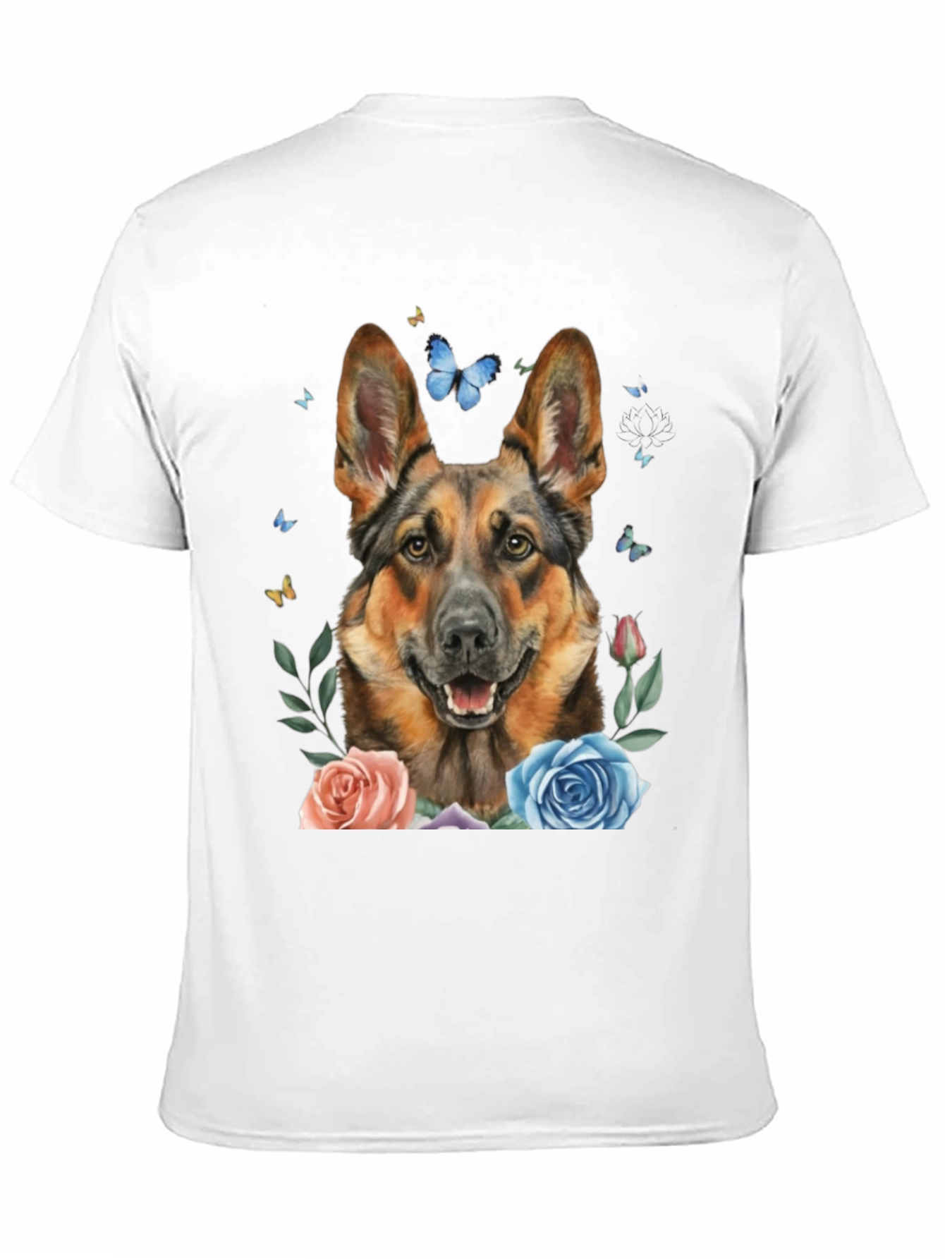 German Shepherd Dog Floral T-Shirt