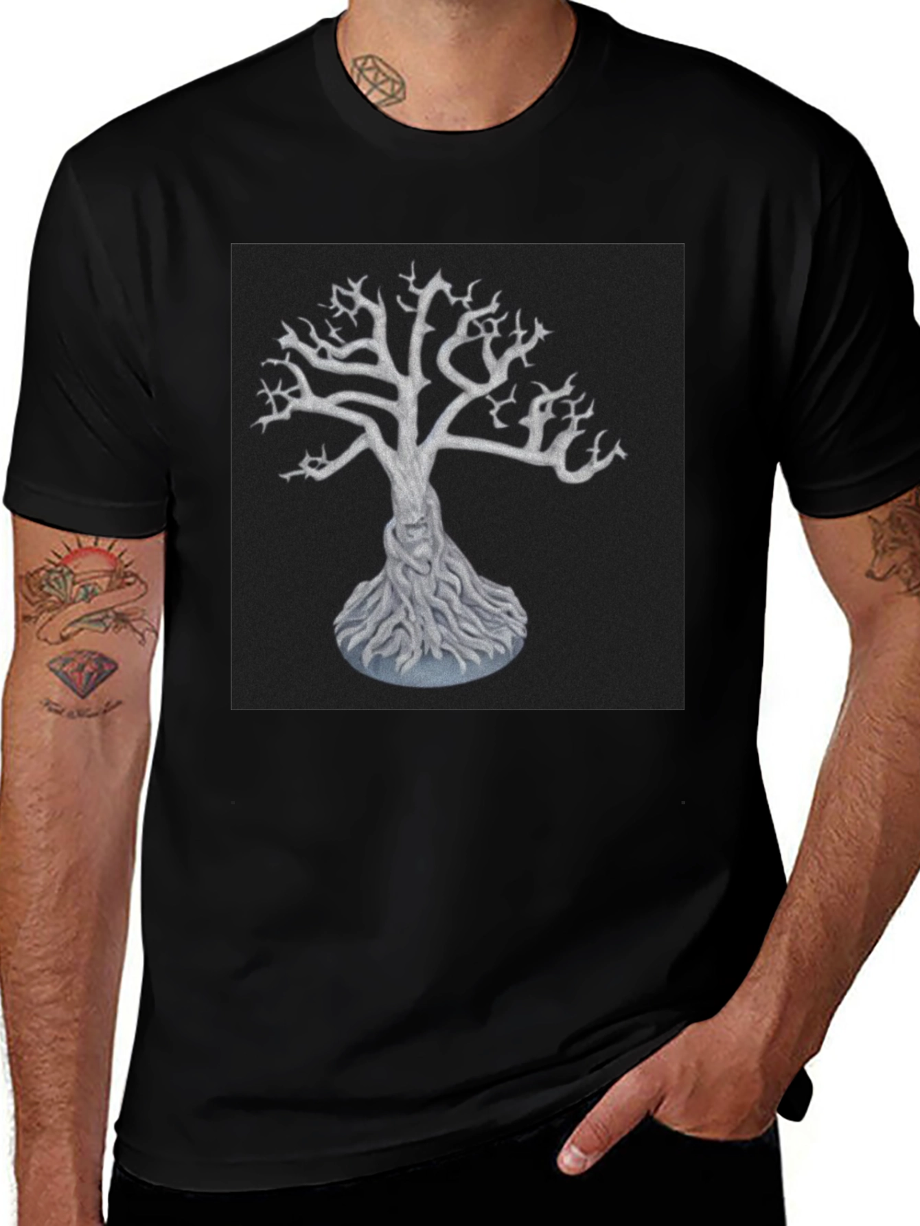 Mystic Tree Graphic Tee - Black