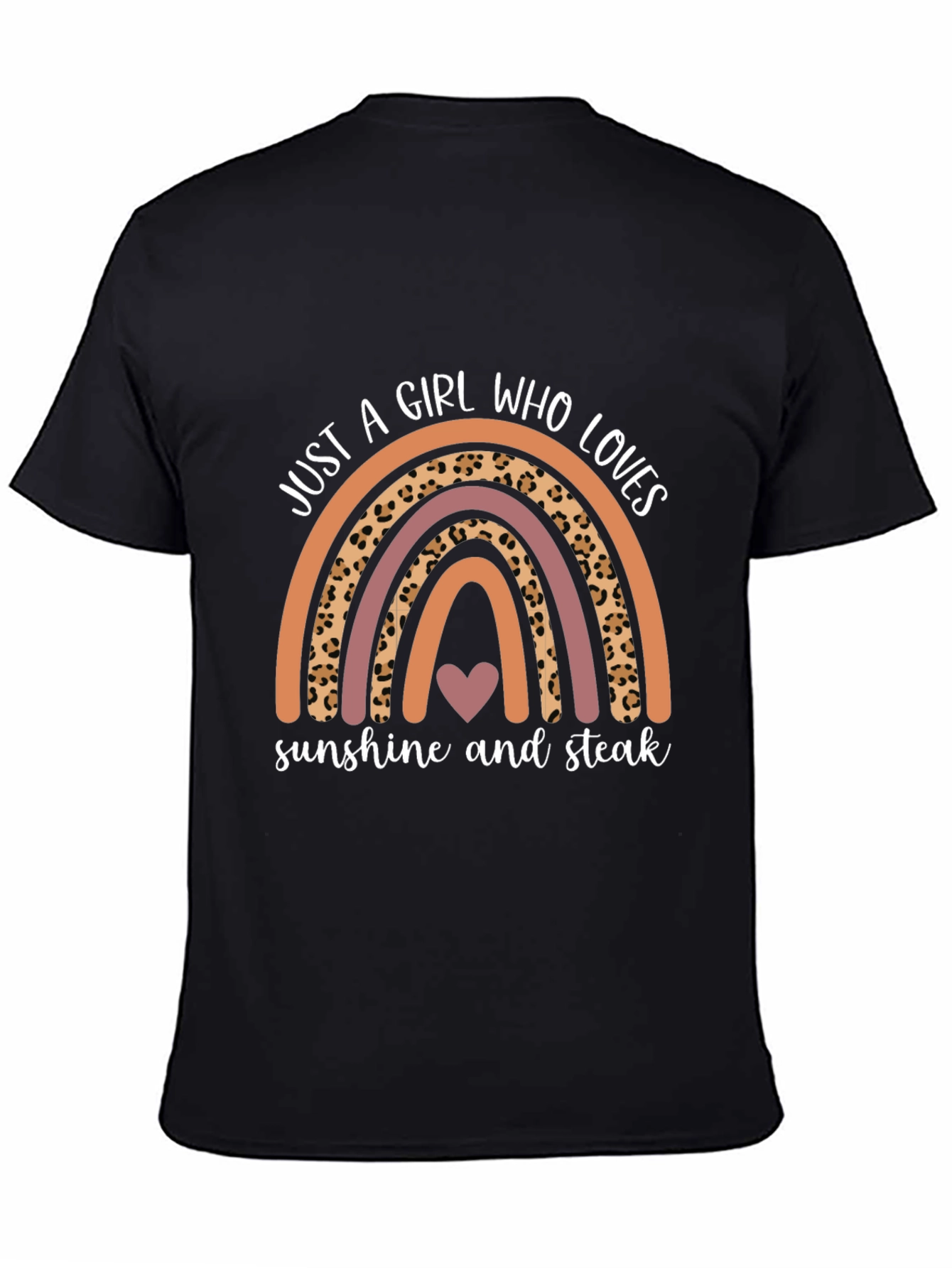 Girl Who Loves Sunshine & Steak Rainbow Tee