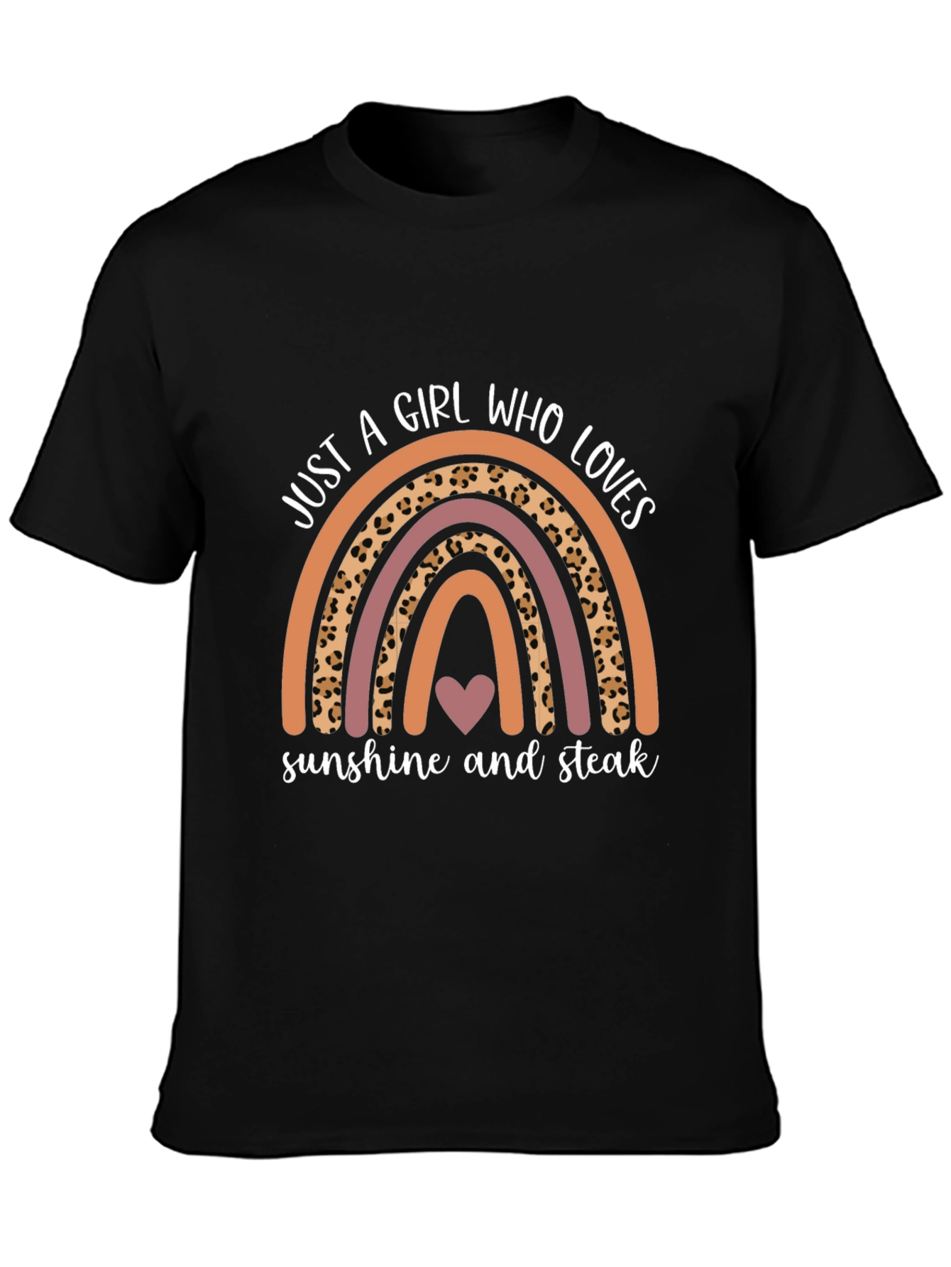 Girl Who Loves Sunshine & Steak Rainbow Tee