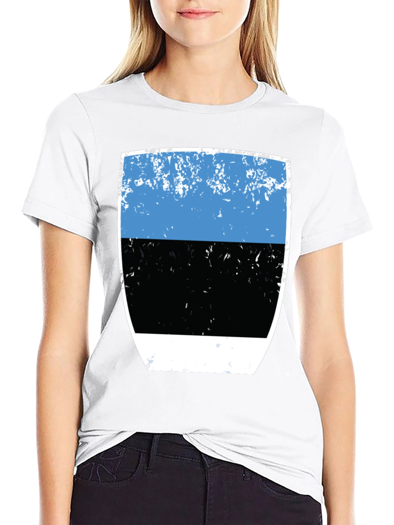Estonia Flag Graphic Tee - Distressed Design