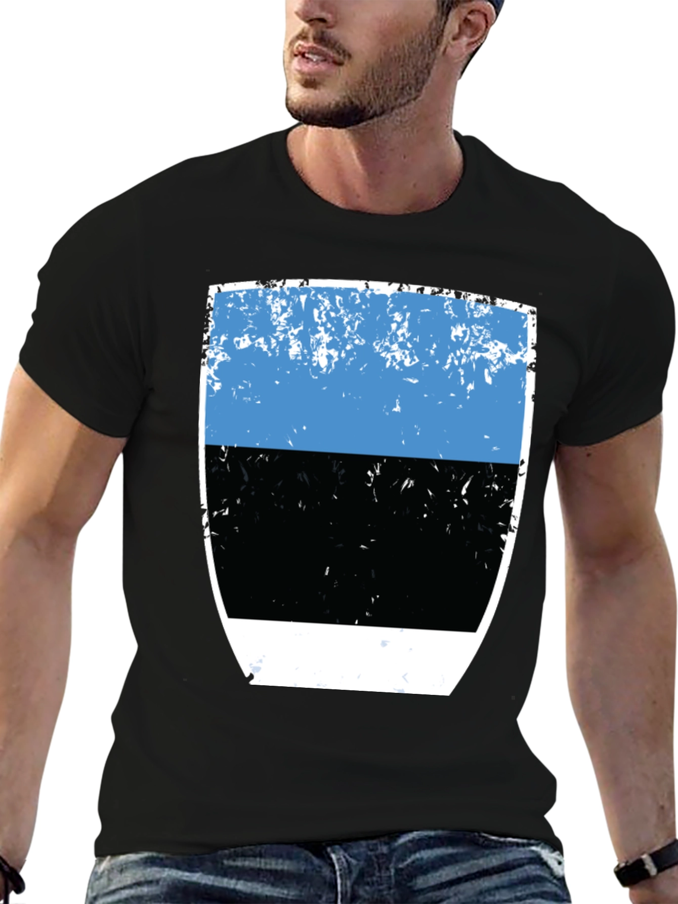 Estonia Flag Graphic Tee - Distressed Design