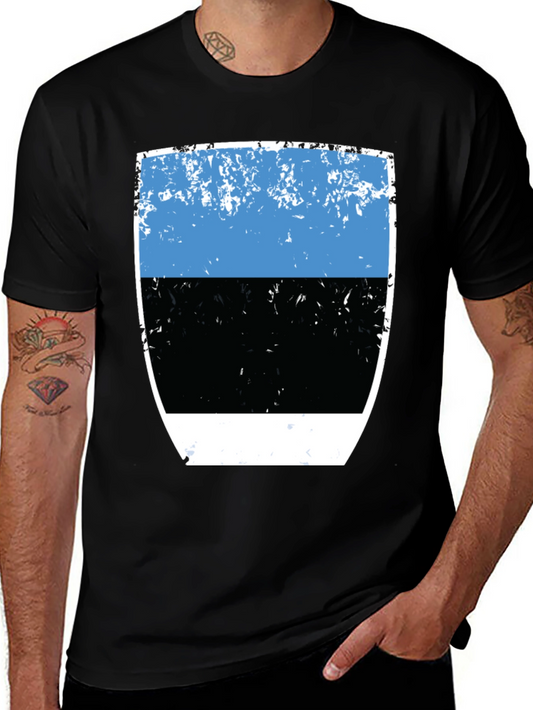 Estonia Flag Graphic Tee - Distressed Design