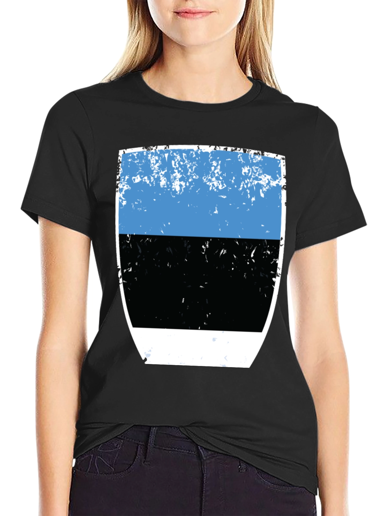 Estonia Flag Graphic Tee - Distressed Design