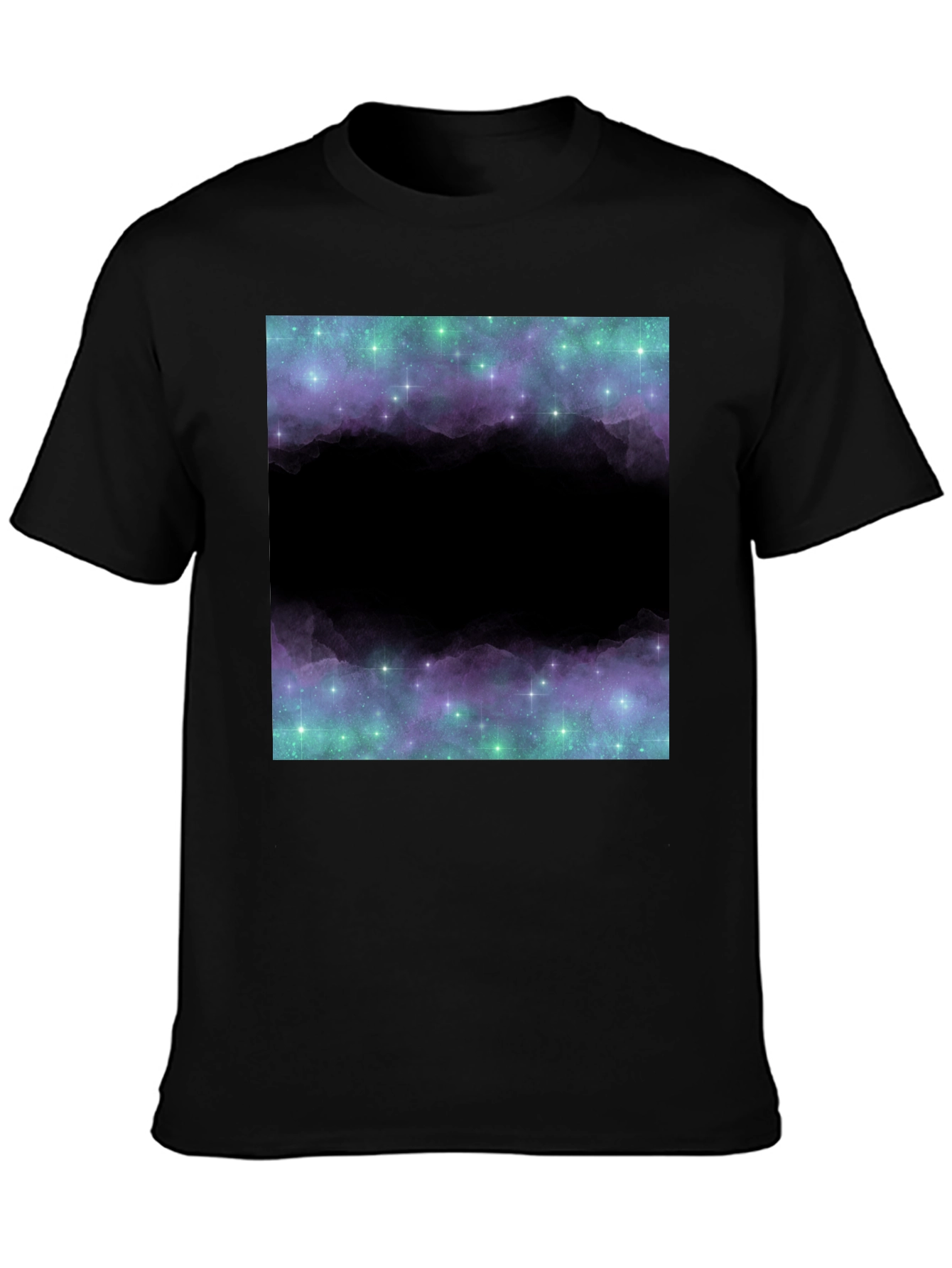 Galaxy Print T-Shirt - Mens Black Tee