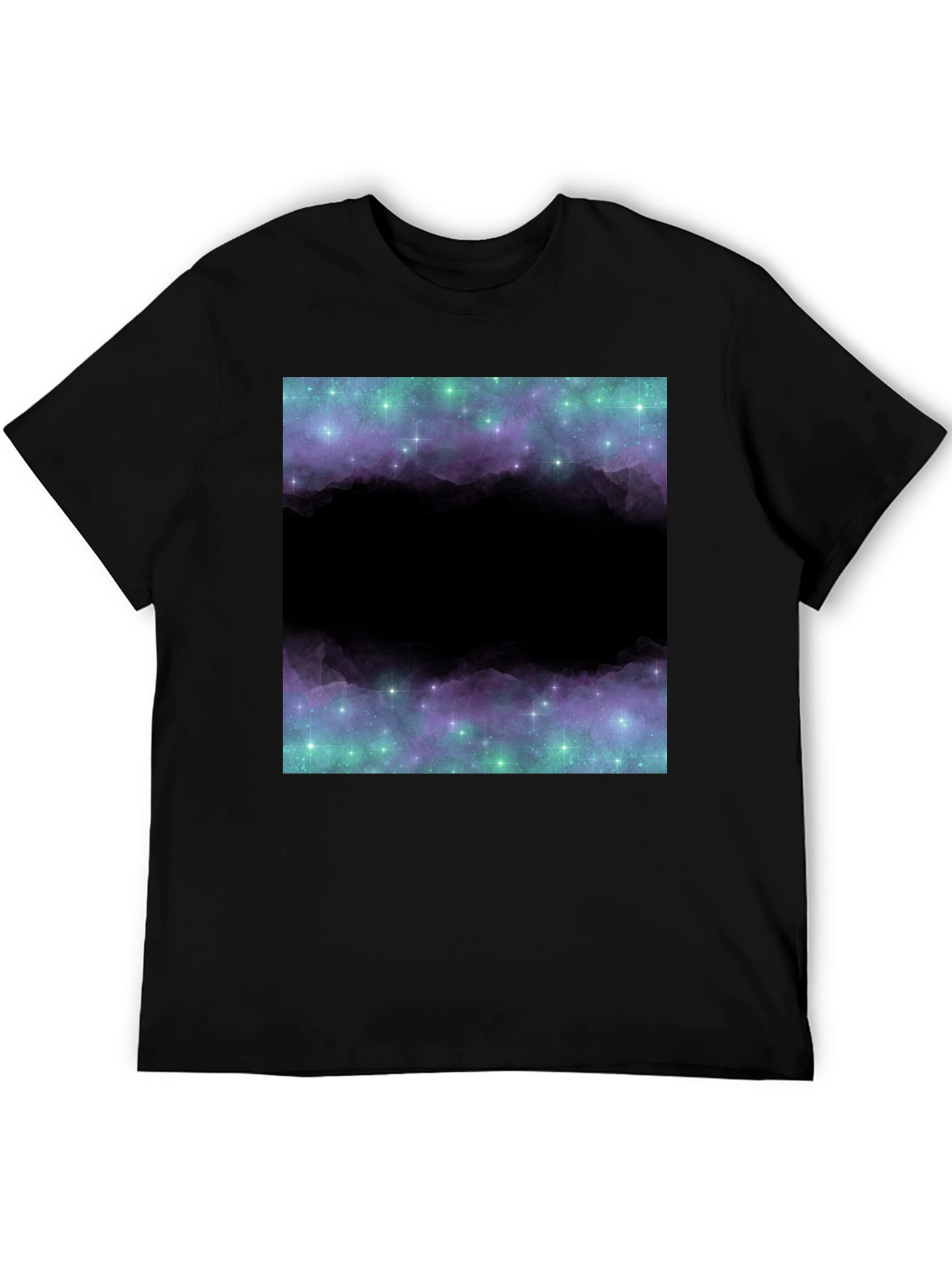Galaxy Print T-Shirt - Mens Black Tee