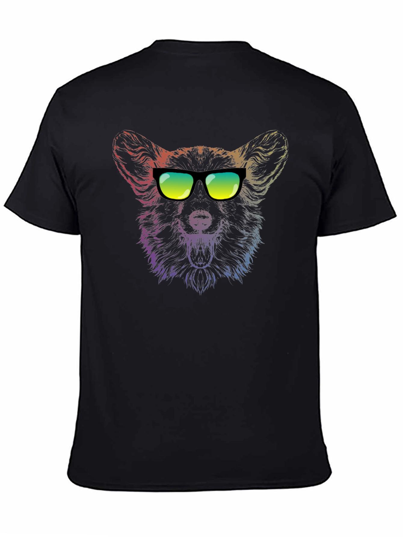 Cool Corgi Rainbow Graphic T-Shirt