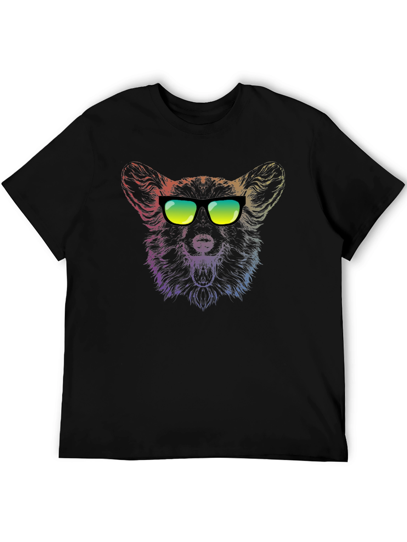 Cool Corgi Rainbow Graphic T-Shirt