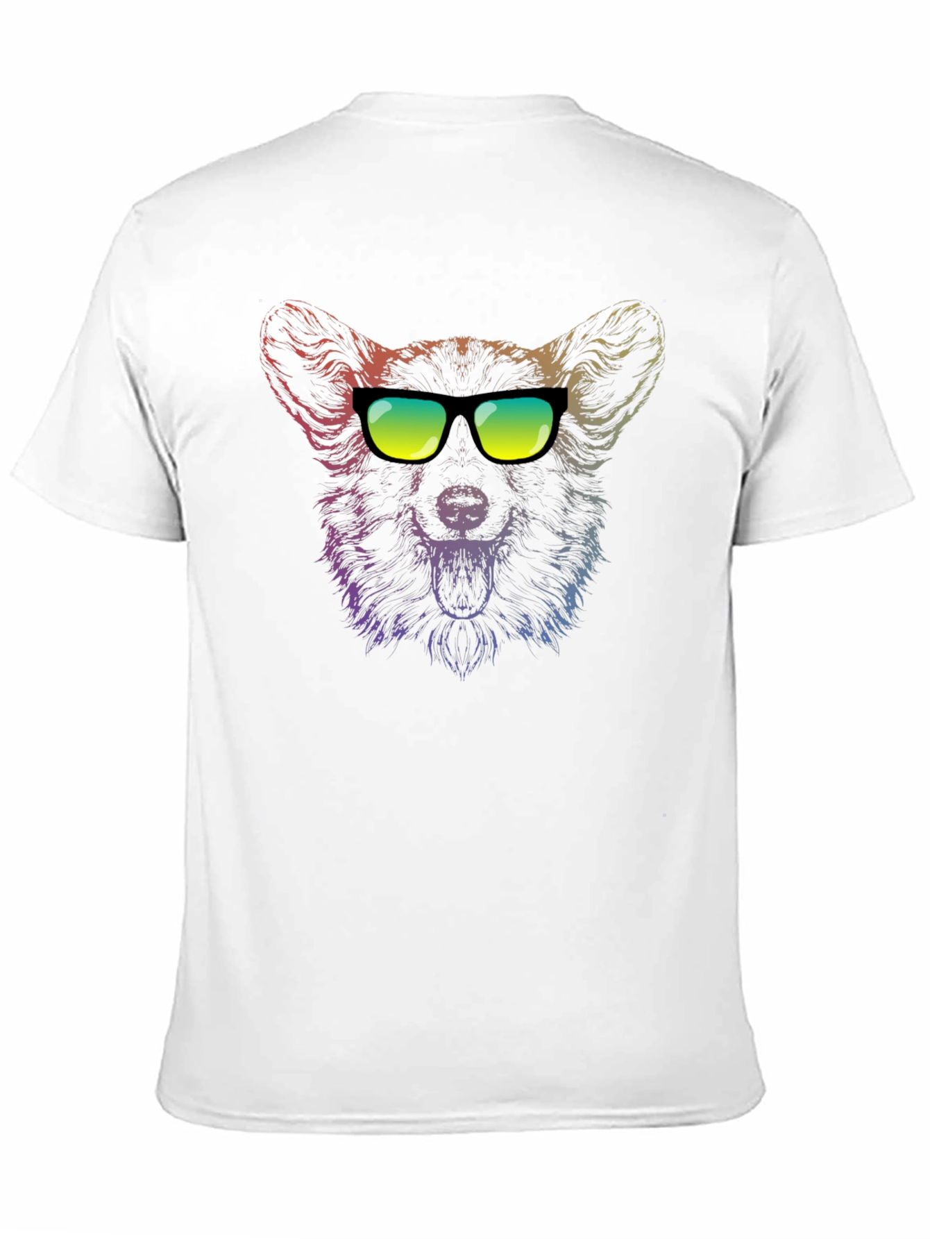 Cool Corgi Rainbow Graphic T-Shirt