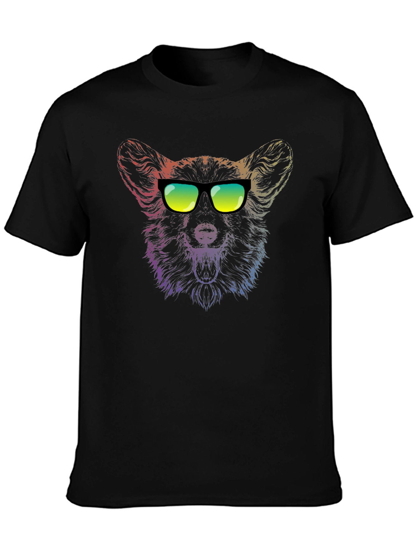Cool Corgi Rainbow Graphic T-Shirt