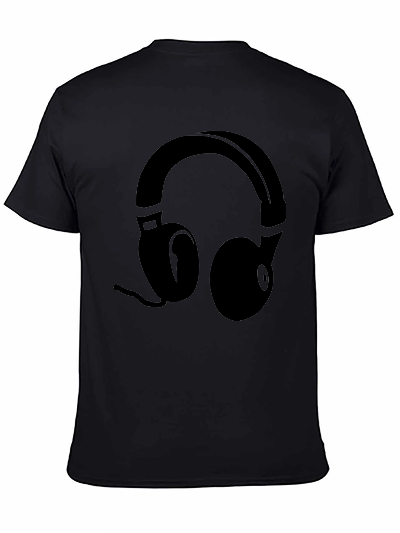 Black Headphone Graphic Tee - Modern Music Lover
