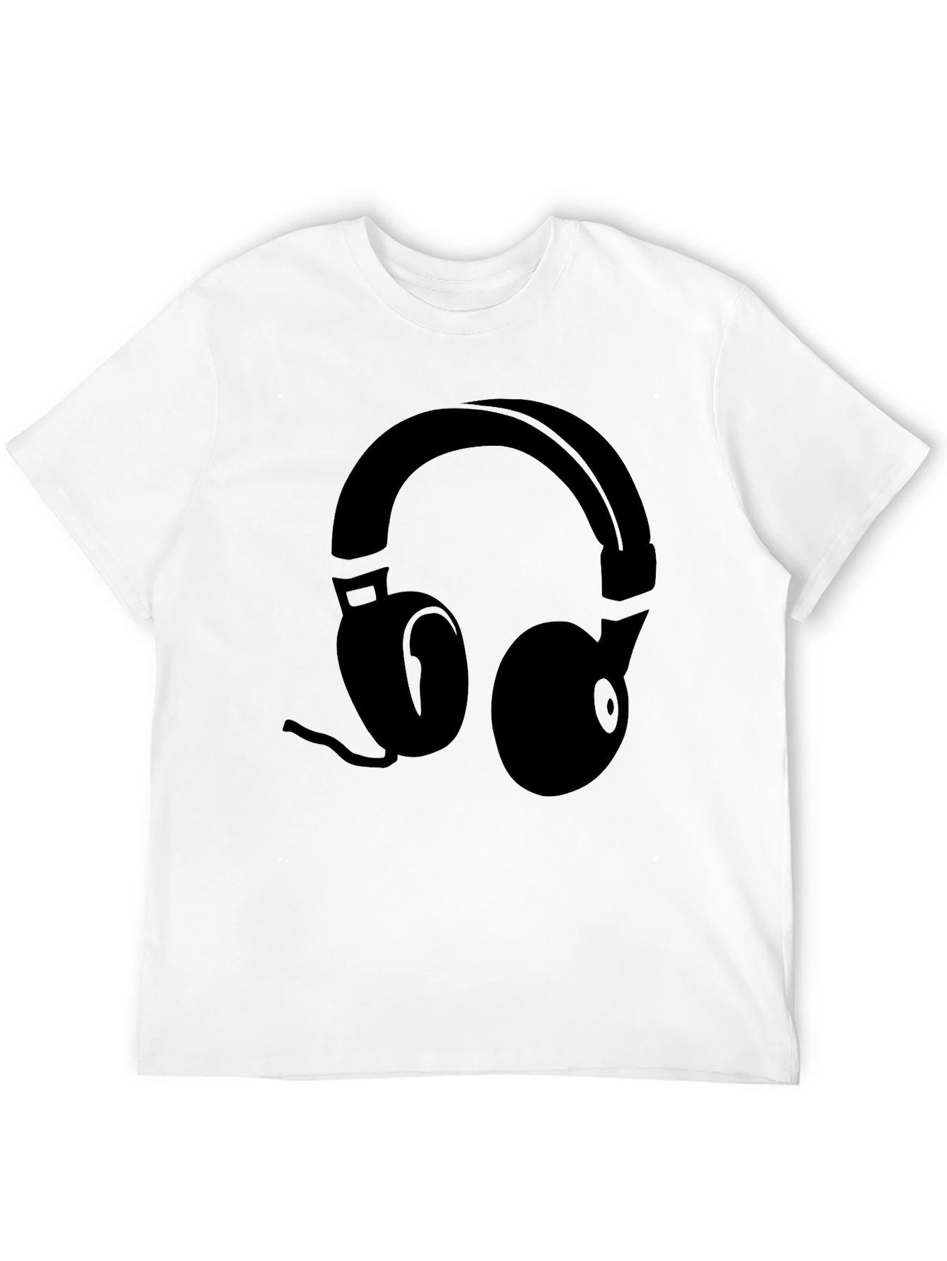 Black Headphone Graphic Tee - Modern Music Lover
