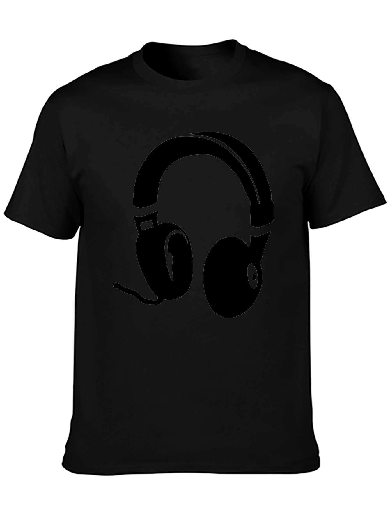 Black Headphone Graphic Tee - Modern Music Lover