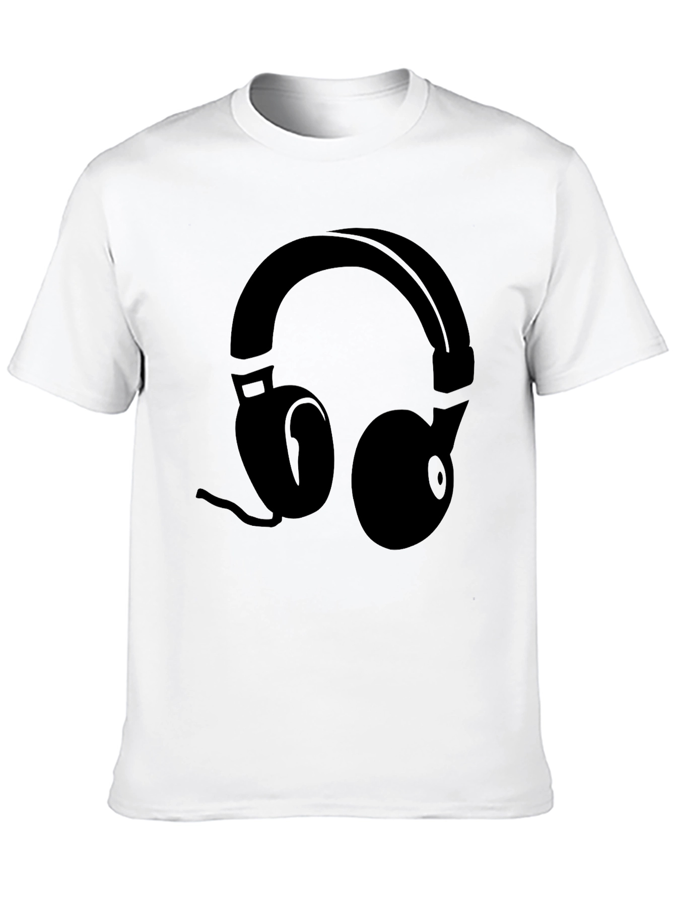 Black Headphone Graphic Tee - Modern Music Lover