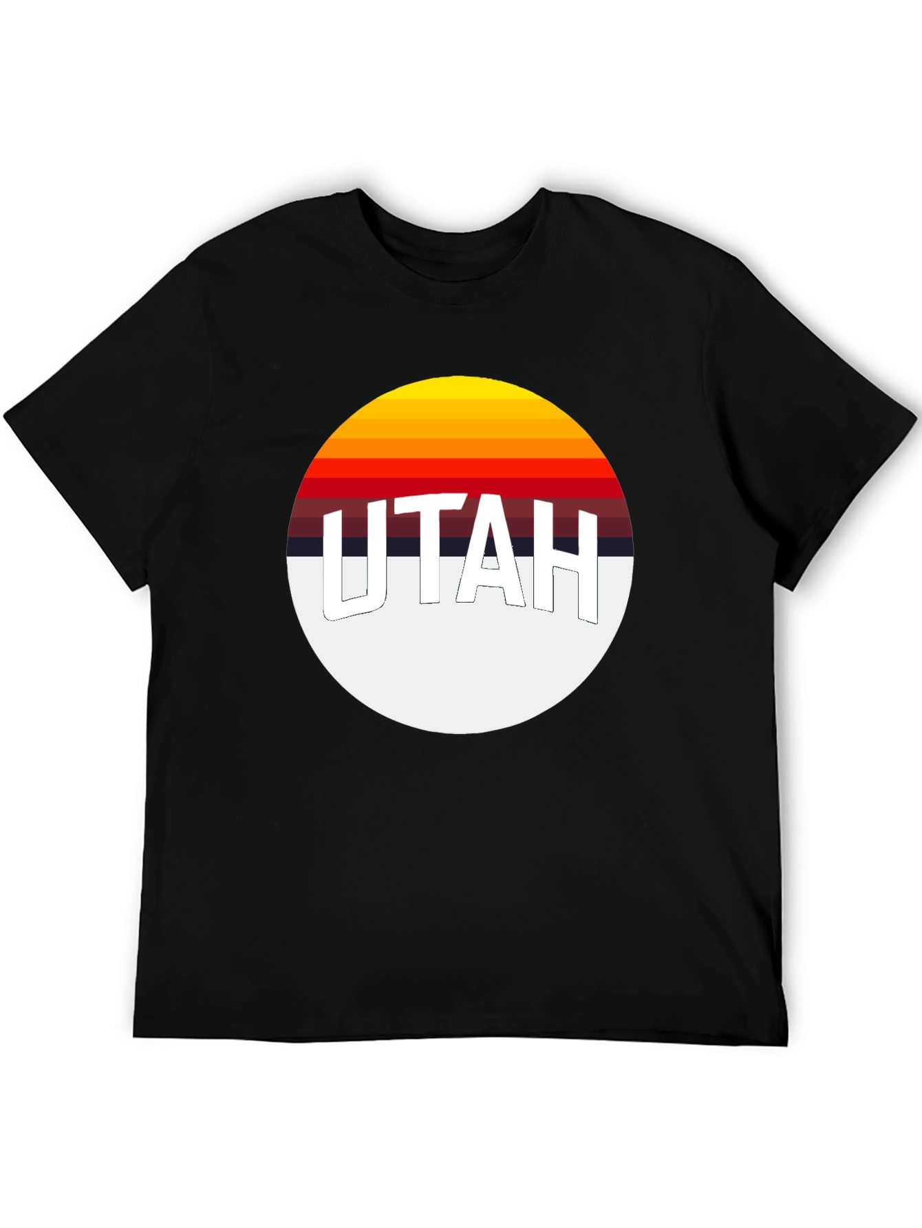 Utah Retro Sunset T-Shirt - Black Graphic Tee