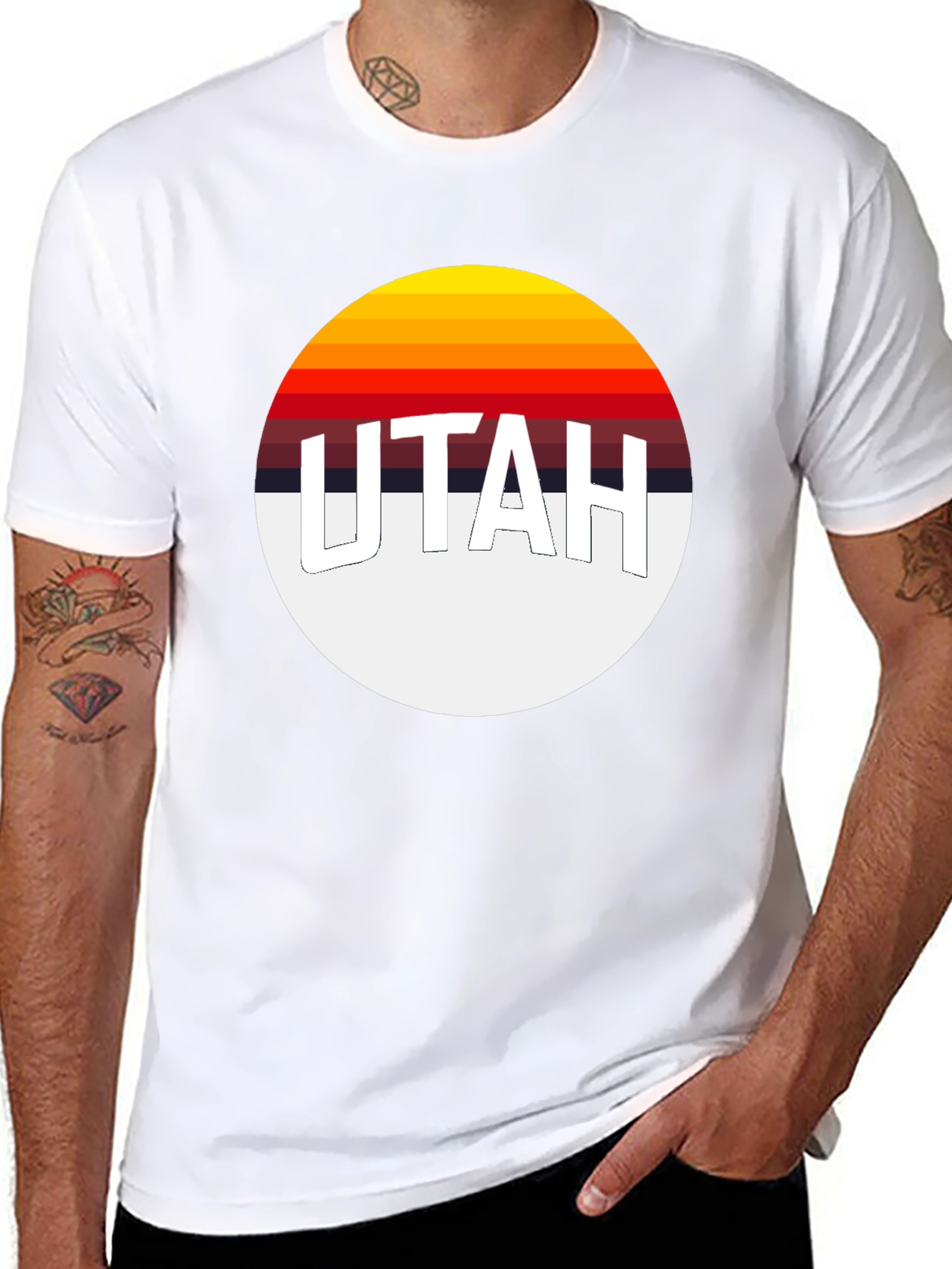 Utah Retro Sunset T-Shirt - Black Graphic Tee