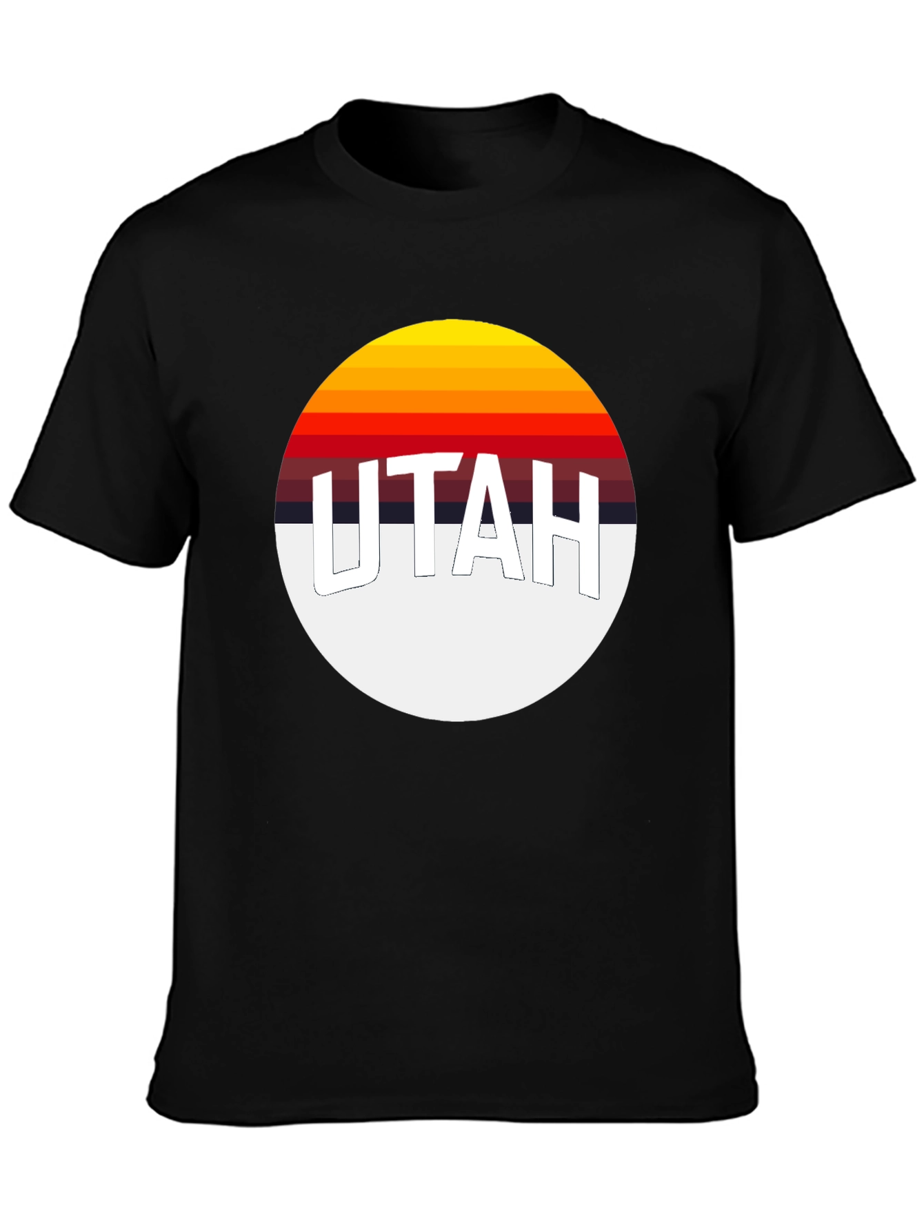 Utah Retro Sunset T-Shirt - Black Graphic Tee