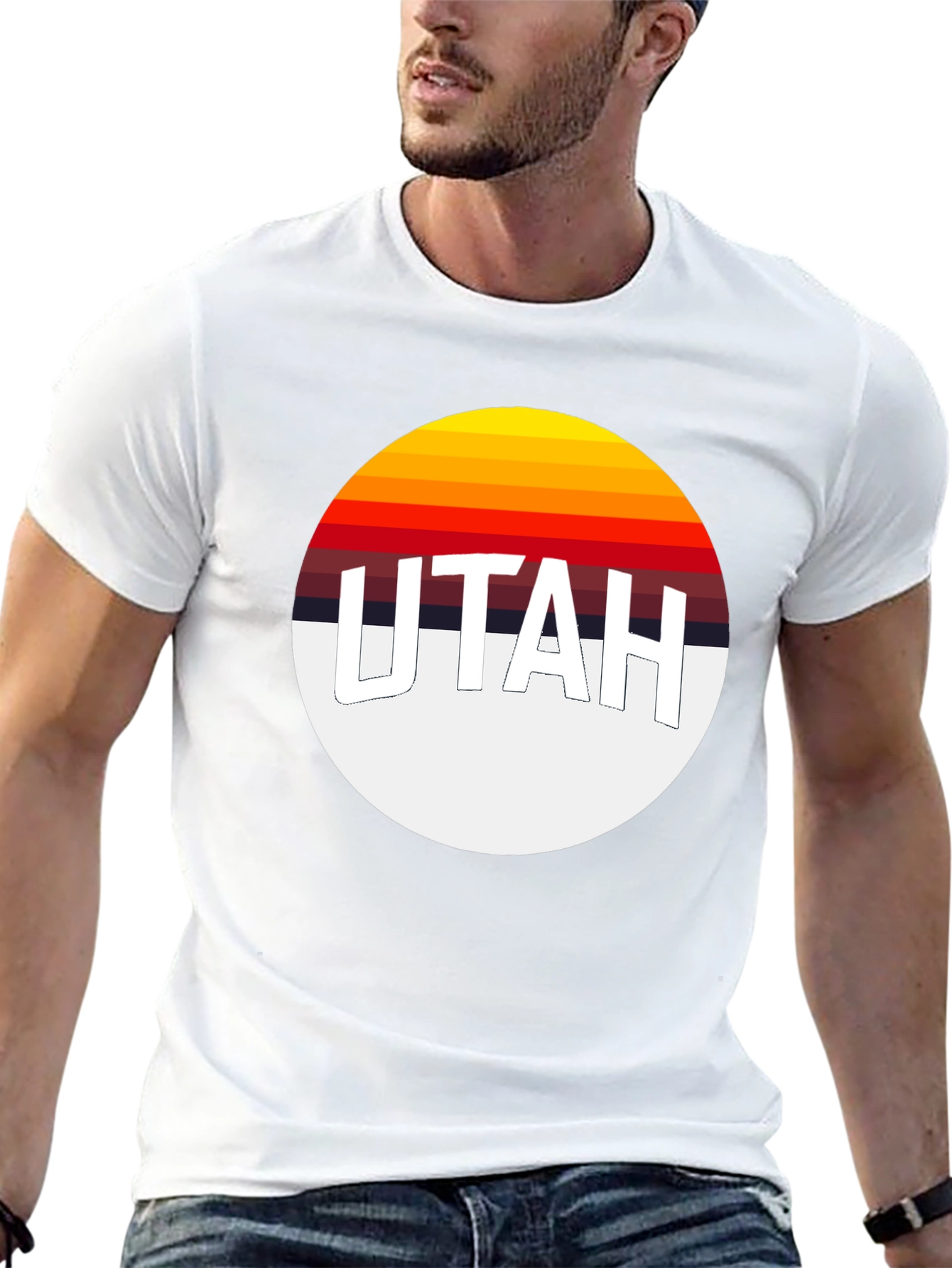 Utah Retro Sunset T-Shirt - Black Graphic Tee