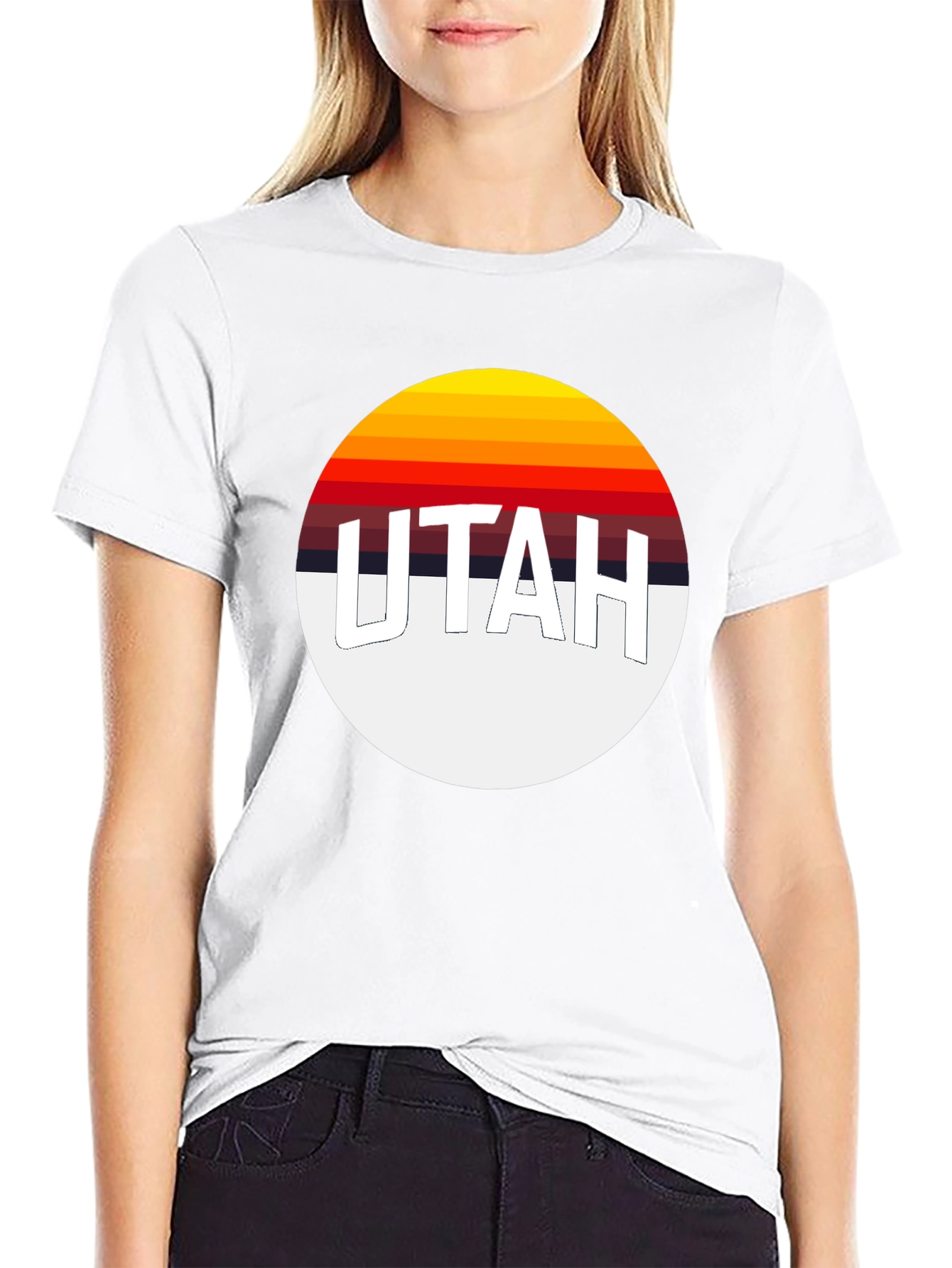 Utah Retro Sunset T-Shirt - Black Graphic Tee