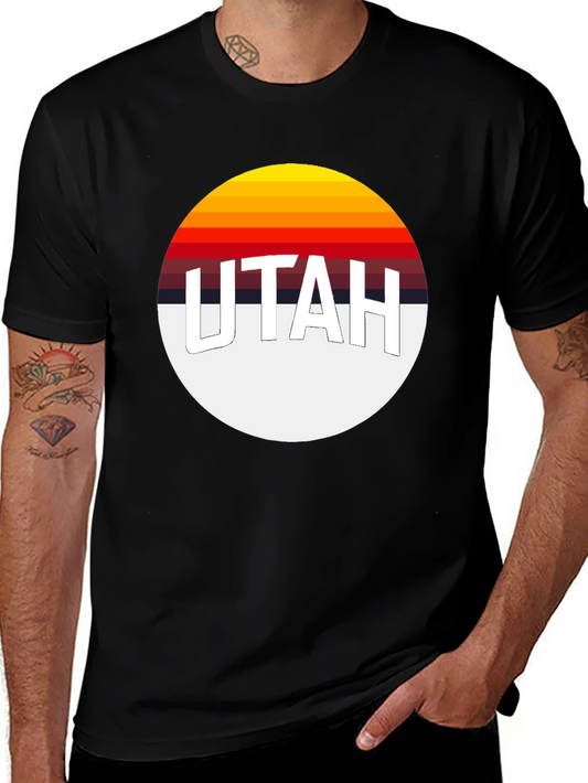 Utah Retro Sunset T-Shirt - Black Graphic Tee