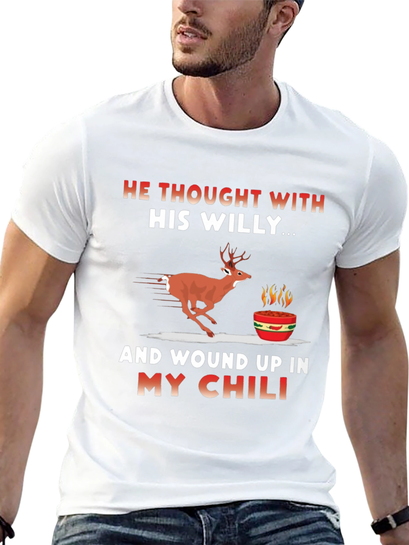 Humorous Thought With His Willy Chili T-Shirt
