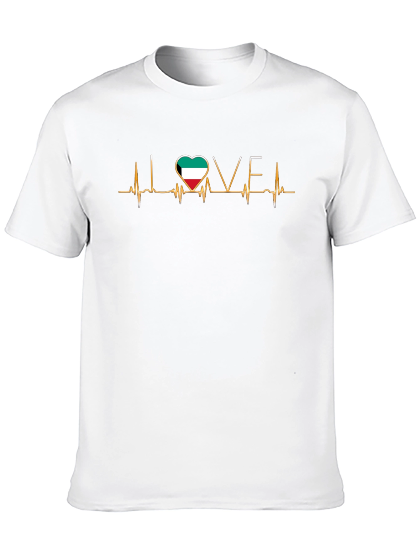 Kuwait Flag Heartbeat T-Shirt - I Love Kuwait Tee