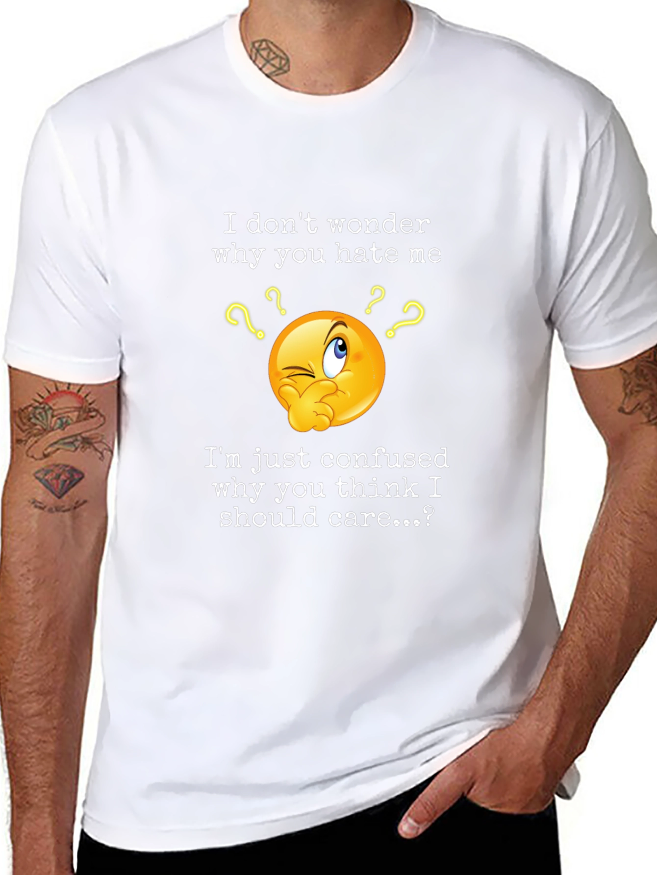 Confused Emoji Graphic Tee - Sarcastic Humor T-Shirt