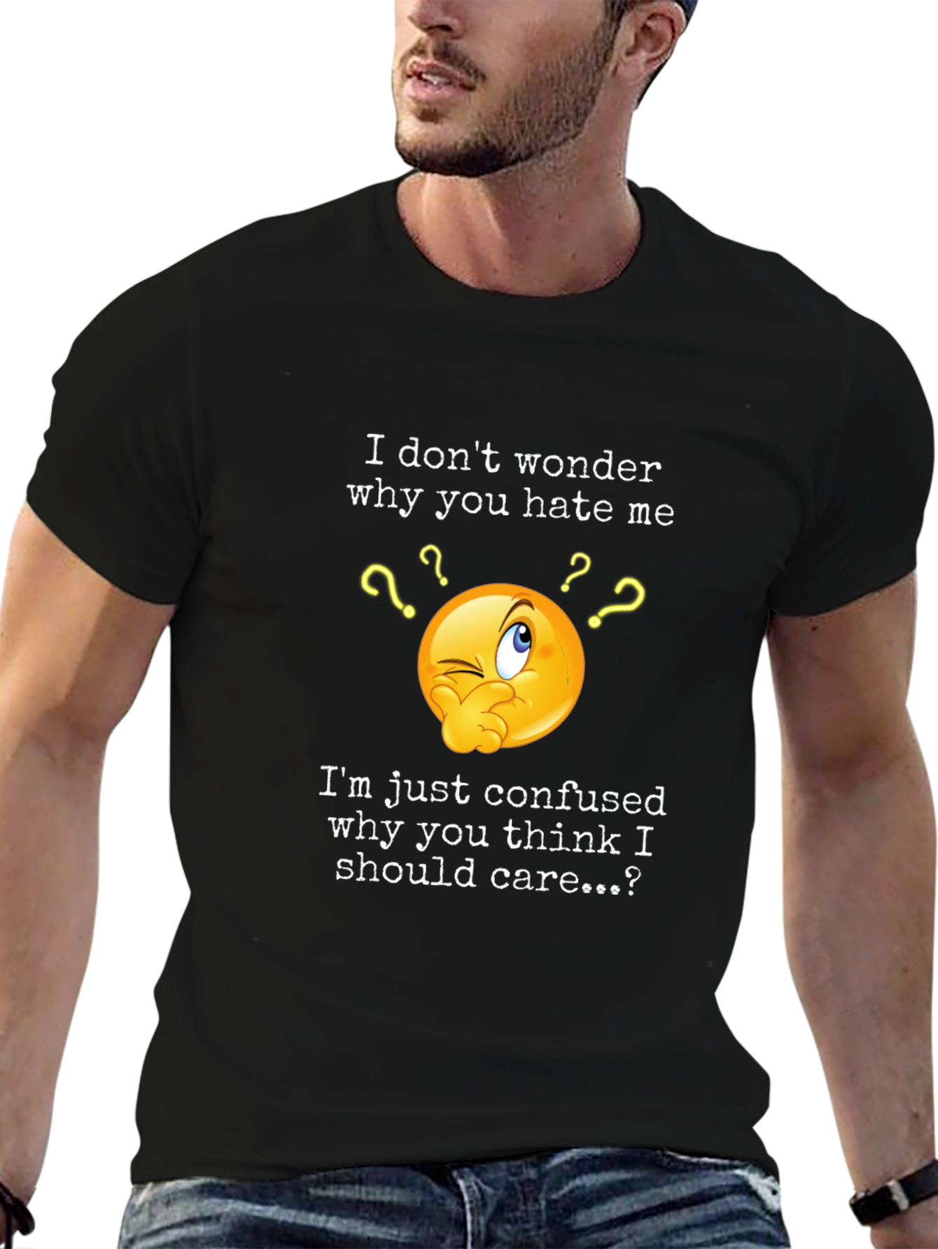 Confused Emoji Graphic Tee - Sarcastic Humor T-Shirt