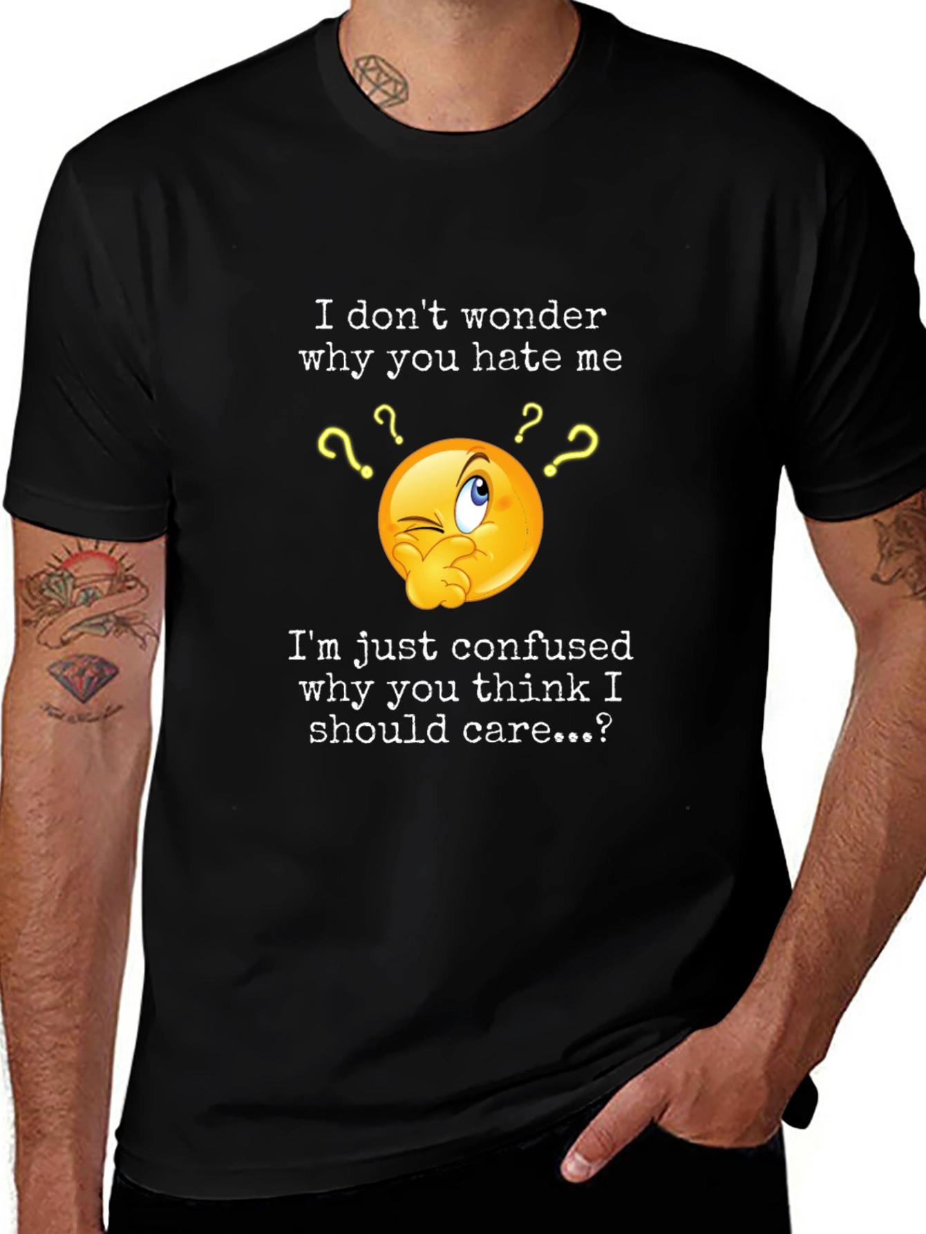 Confused Emoji Graphic Tee - Sarcastic Humor T-Shirt